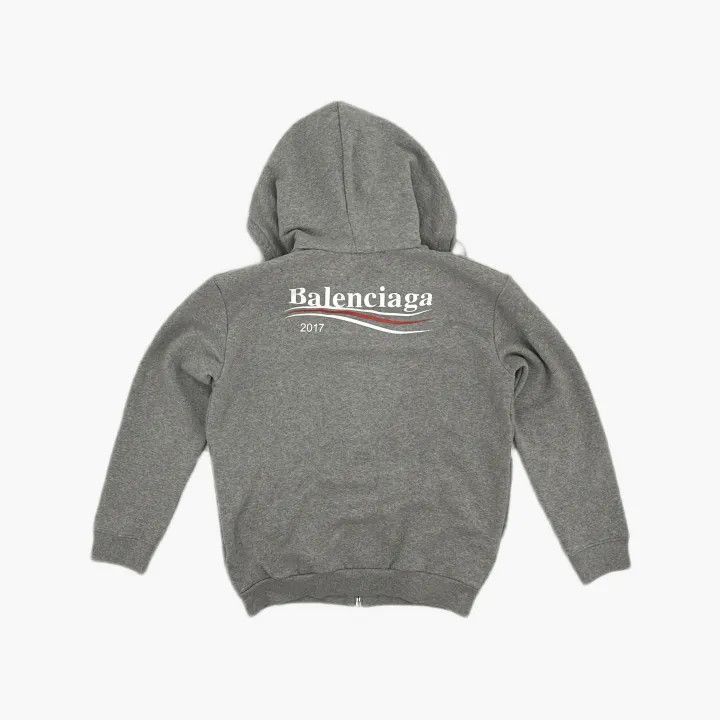 Balenciaga Balenciaga Balenciaga Logo Print ZipUp Hooded Sweatshirt - Size US L / EU 52-54 / 3 - 2 Thumbnail