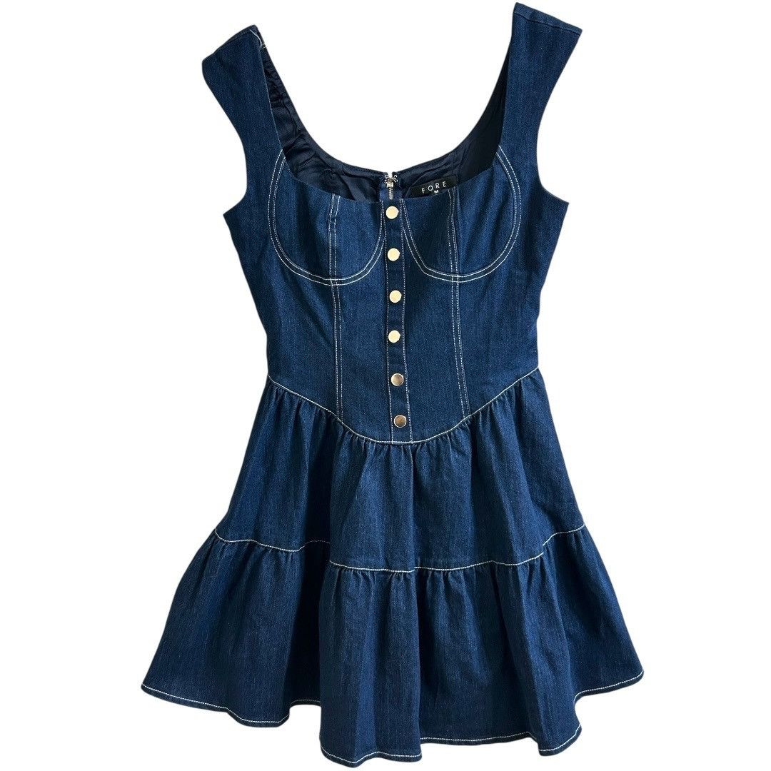 Other NWOT - Fore Denim Mini Dress - Size Medium Size M / US 6-8 / IT 42-44 - 1 Thumbnail