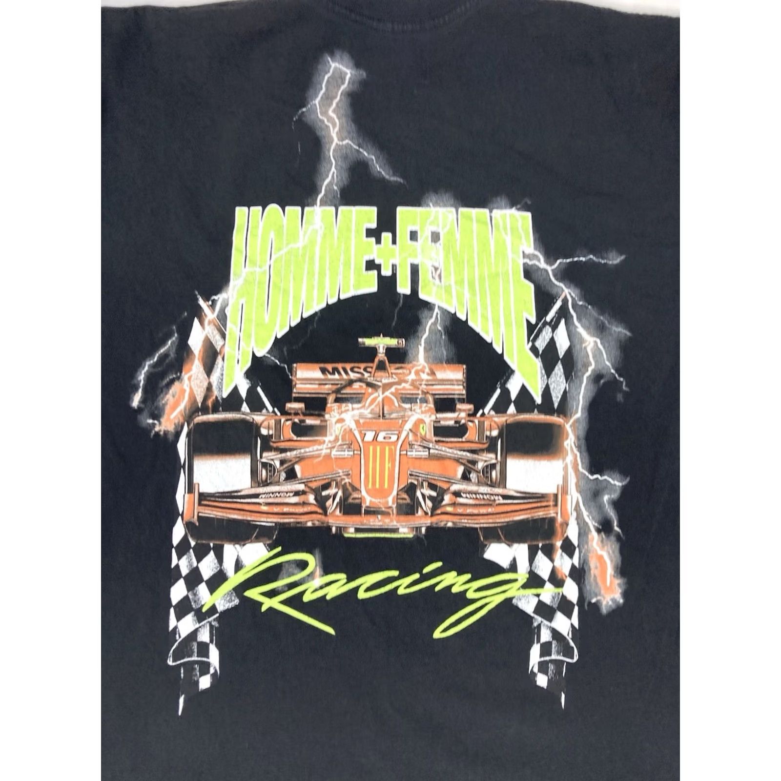 Vintage Homme + Femme Racing Graphic T-shirt Mens Small Black Short Sleeve Oversized Crew Neck Logo Pattern Size US S / EU 44-46 / 1 - 2 Thumbnail