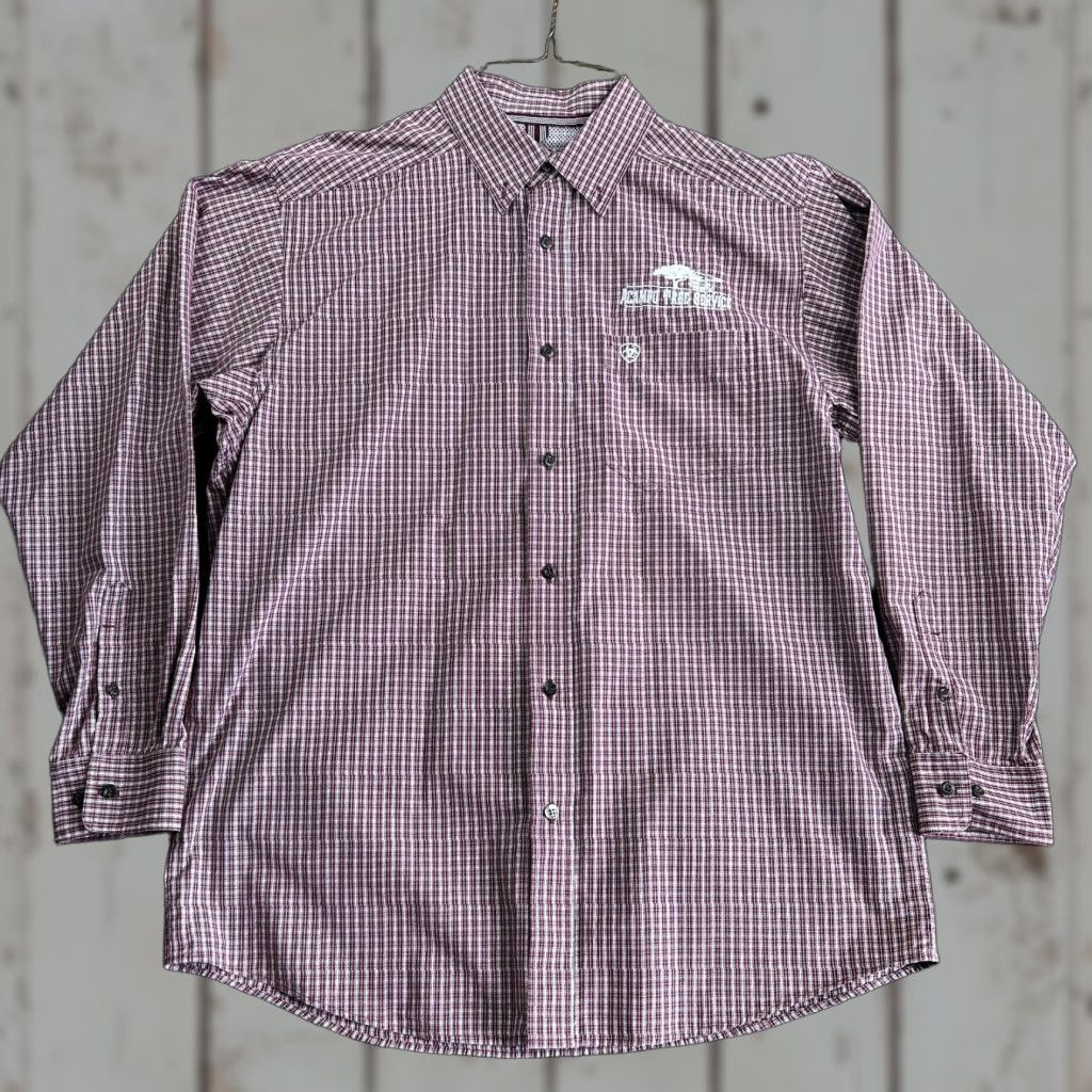 Ariat Ariat Pro Series Shirt Plaid Long Sleeve Button-Up L Plum Men Cowboy Rodeo Workwear Casual Size US L / EU 52-54 / 3 - 1 Thumbnail