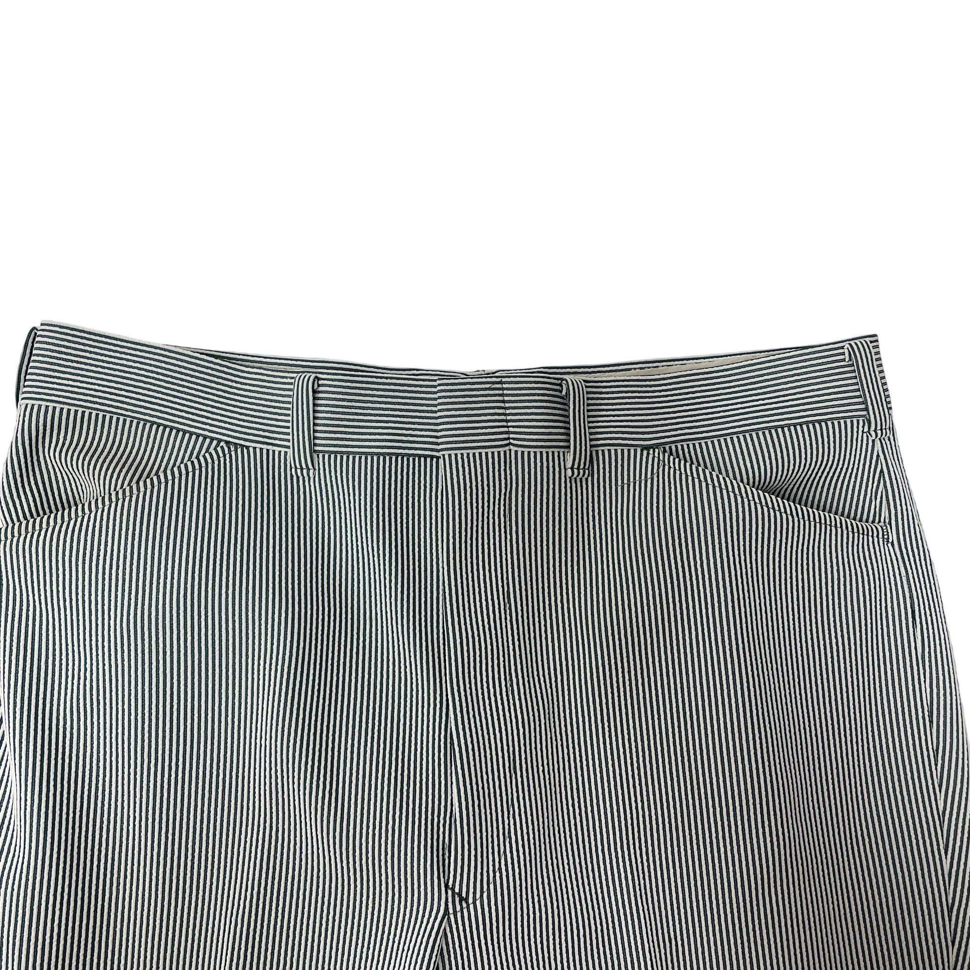 Sears Vtg Kings Road SEARS GREEN White SEERSUCKER Pants Size US 38 / EU 54 - 3 Thumbnail