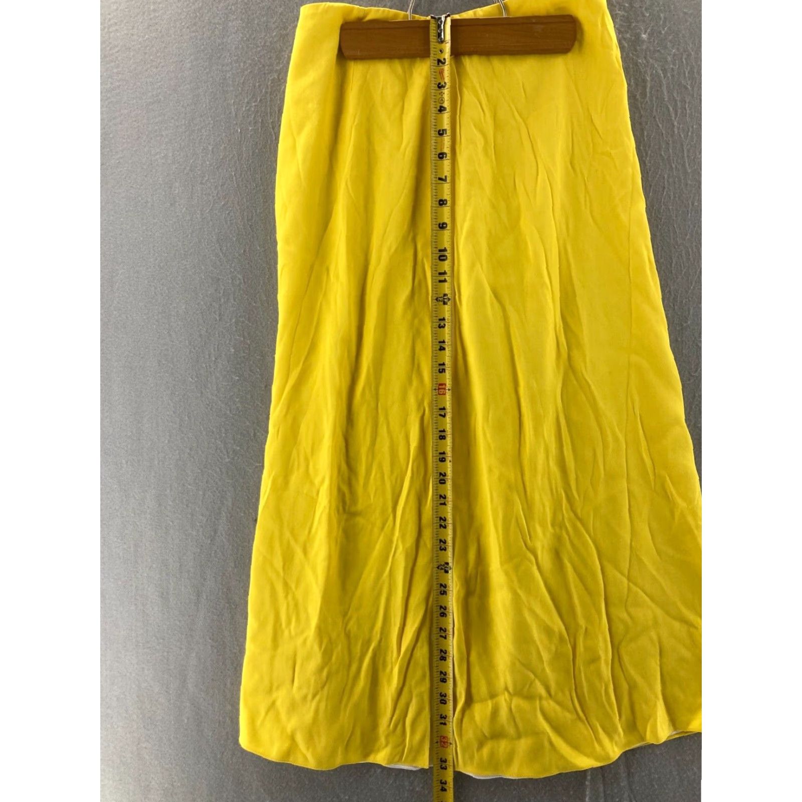 Ralph Lauren Ralph Lauren A-Line Skirt Womens 27 Long Yellow Solid Business Casual Summer Size 27" / US 4 / IT 40 - 4 Thumbnail