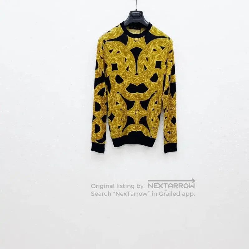 Versace Yellow Wool Long Sleeve Sweater .