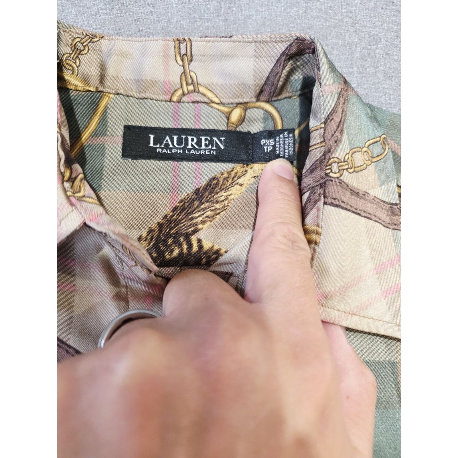 Lauren Ralph Lauren LAUREN Ralph Lauren Equestrian Print Long Sleeve Button XS Size XS / US 0-2 / IT 36-38 - 5 Thumbnail