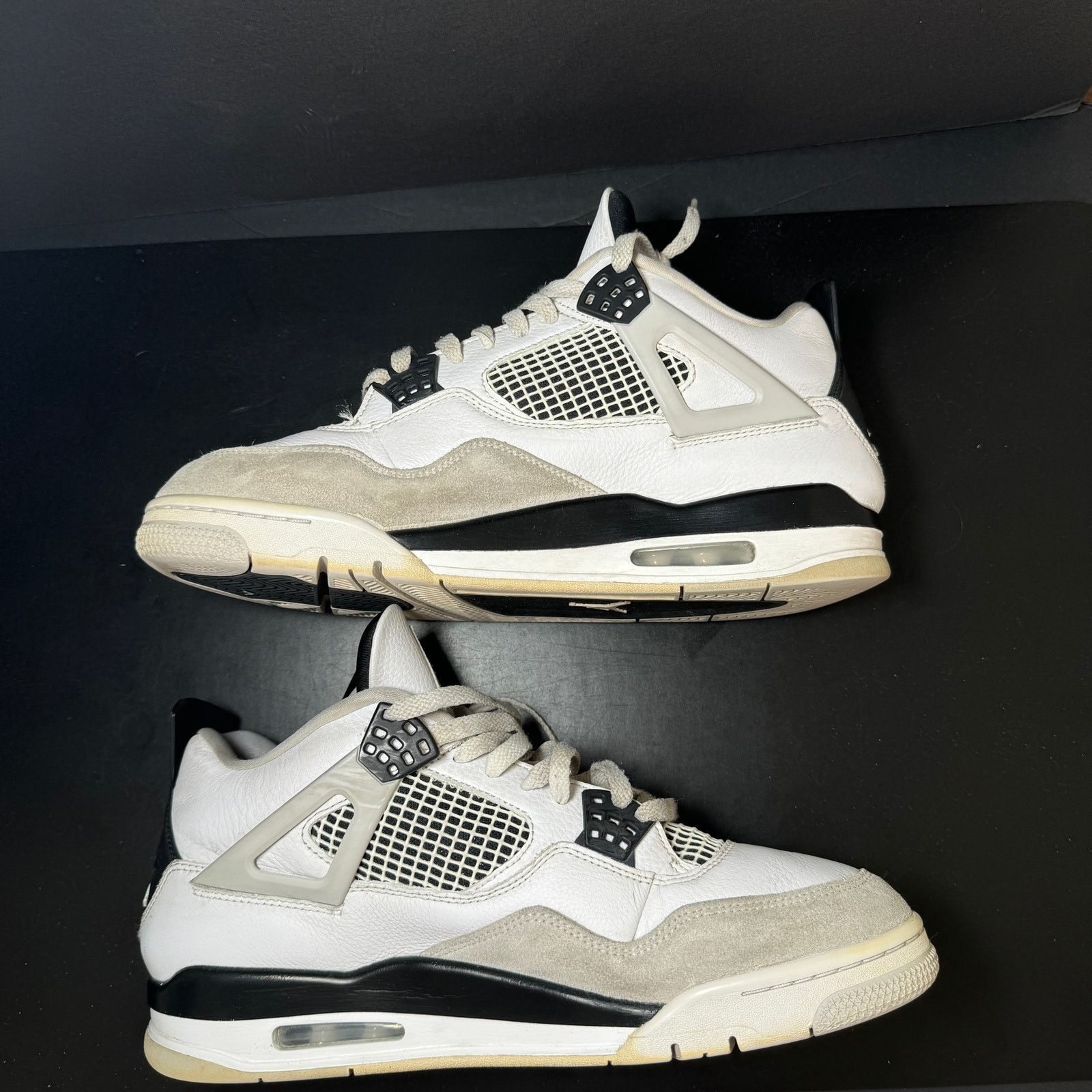 Jordan Brand × Nike Size 11.5 Nike Air Jordan 4 Retro Military Black Men's Shoes Size US 11.5 / EU 44-45 - 3 Thumbnail