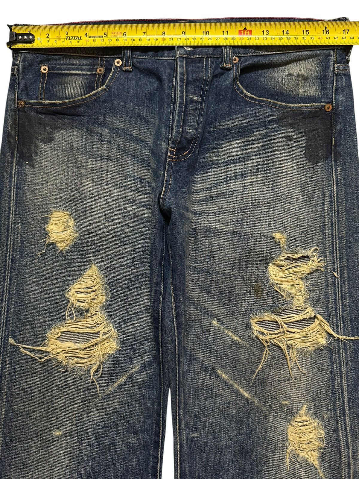 Kapital Vintage 90s Japan Soul Of Freedom Faded Distressed Wide Leg Size US 33 - 7 Thumbnail