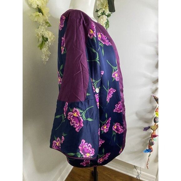 Designer Very Vollbracht Quilted Reversible Jacket and Blouse Set Blu Size S / US 4 / IT 40 - 4 Thumbnail