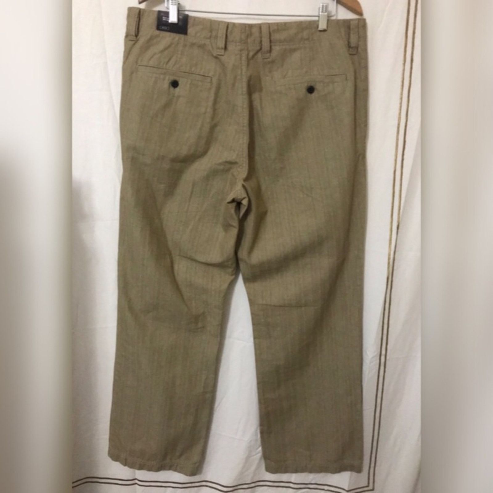 Express Express Producer Chino Khaki Boot Leg Dress Pants Size US 38 / EU 54 - 6 Thumbnail