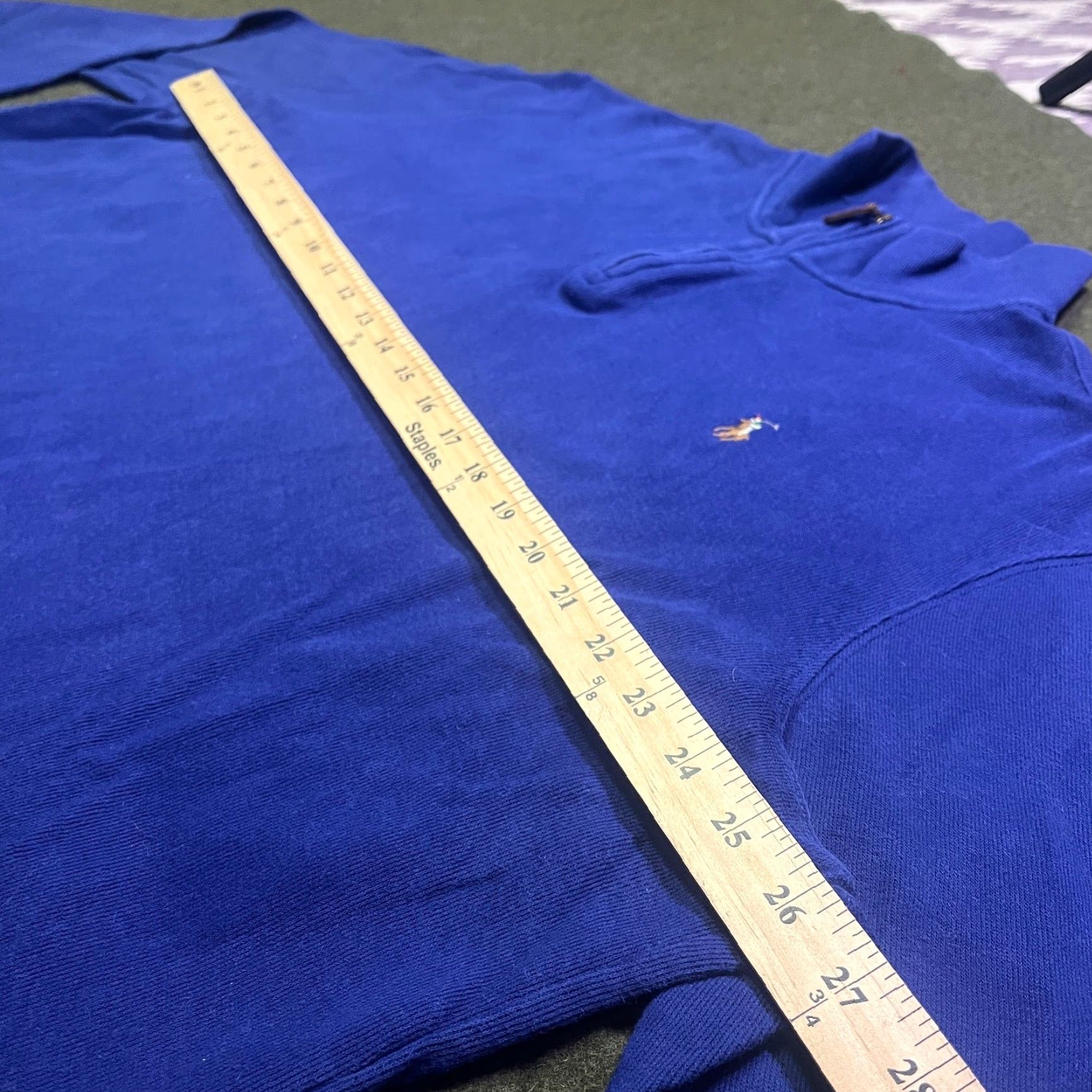 Polo Ralph Lauren Polo Ralph Lauren Mens XL Blue Slim Fit 1/4 Zip Estate Rib Pullover Knit Pony Logo Sweatshirt Sweater N/A Size US XL / EU 56 / 4 - 4 Thumbnail