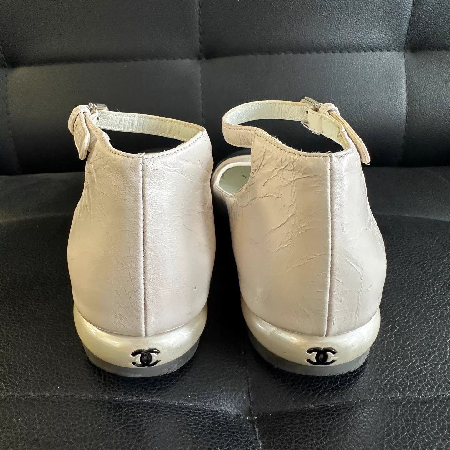 Chanel Chanel Mary Jane Flat Black/White EU35 95New Size US 4.5 / IT 34.5 - 4 Thumbnail