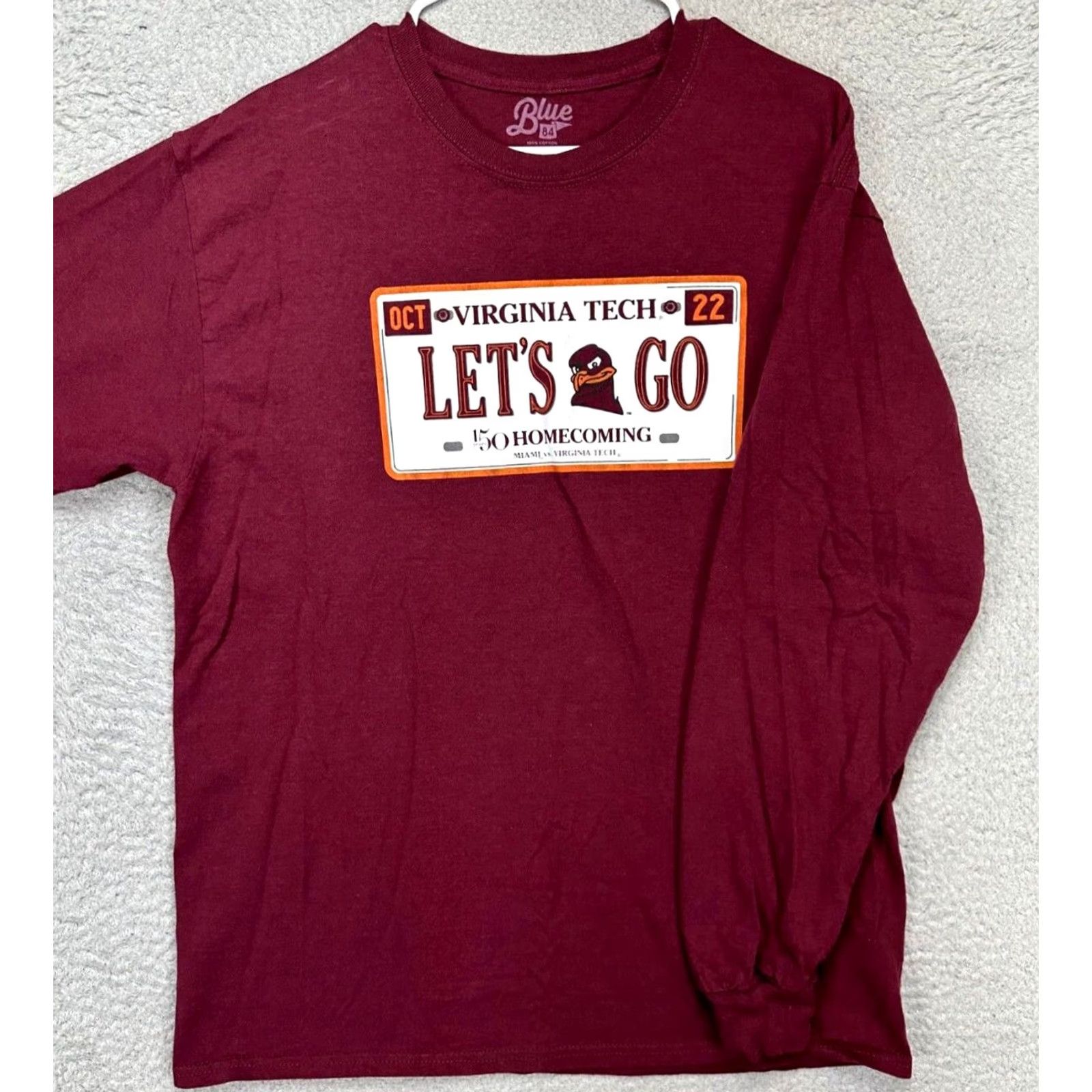 Vintage Blue 84 Virginia Tech Hokies Sweatshirt Mens Large Red Crew Neck Pullover Sweatshirt Graphic Print Seasonal Outdoor 90s Theme (if applicable) Size US L / EU 52-54 / 3 - 3 Thumbnail