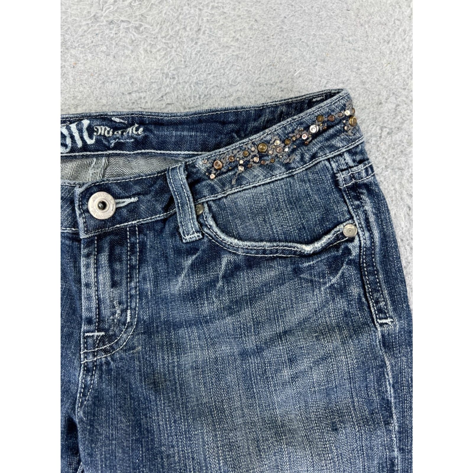 Miss Me Miss Me Shorts Denim Cut-Off Womens 28 Blue Cotton Blend Embellished Bling 28x12 Casual Party/Cocktail Size 28" / US 6 / IT 42 - 5 Thumbnail