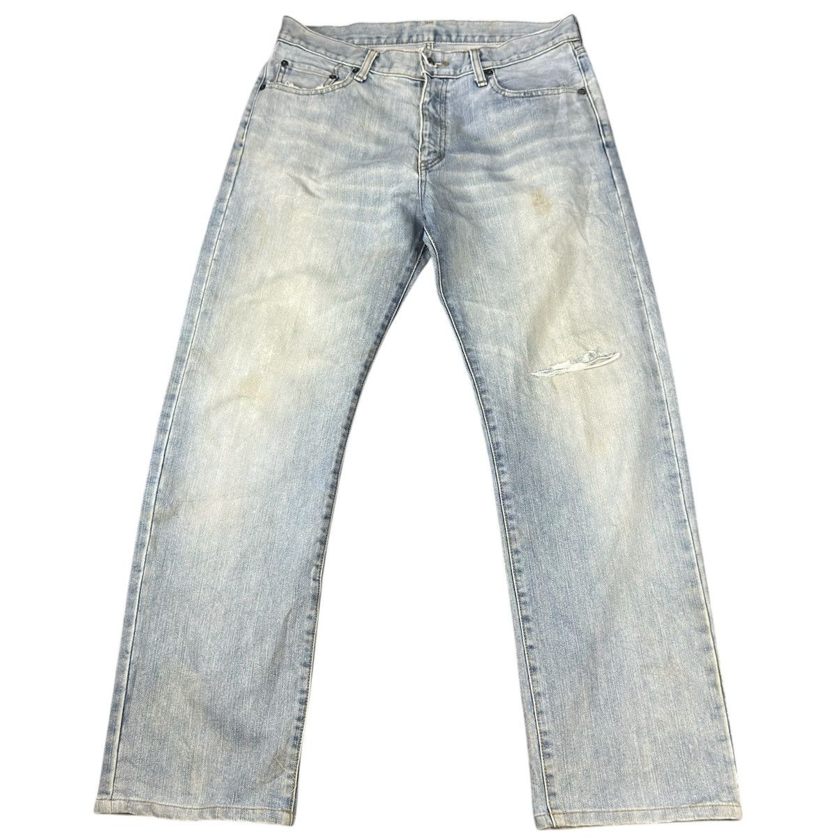 Undercover × Uniqlo 🔥🇯🇵 Vintage 90s Japanese Denim Uniqlo Faded Distressed Jeans Size US 34 / EU 50 - 1 Thumbnail