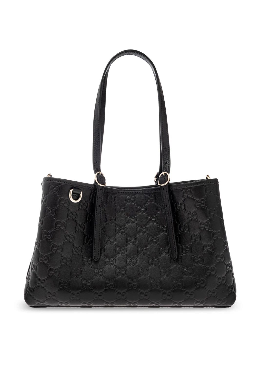 Gucci GUCCI Medium Black GG Leather Tote Bag New & Auth Size ONE SIZE - 1 Thumbnail