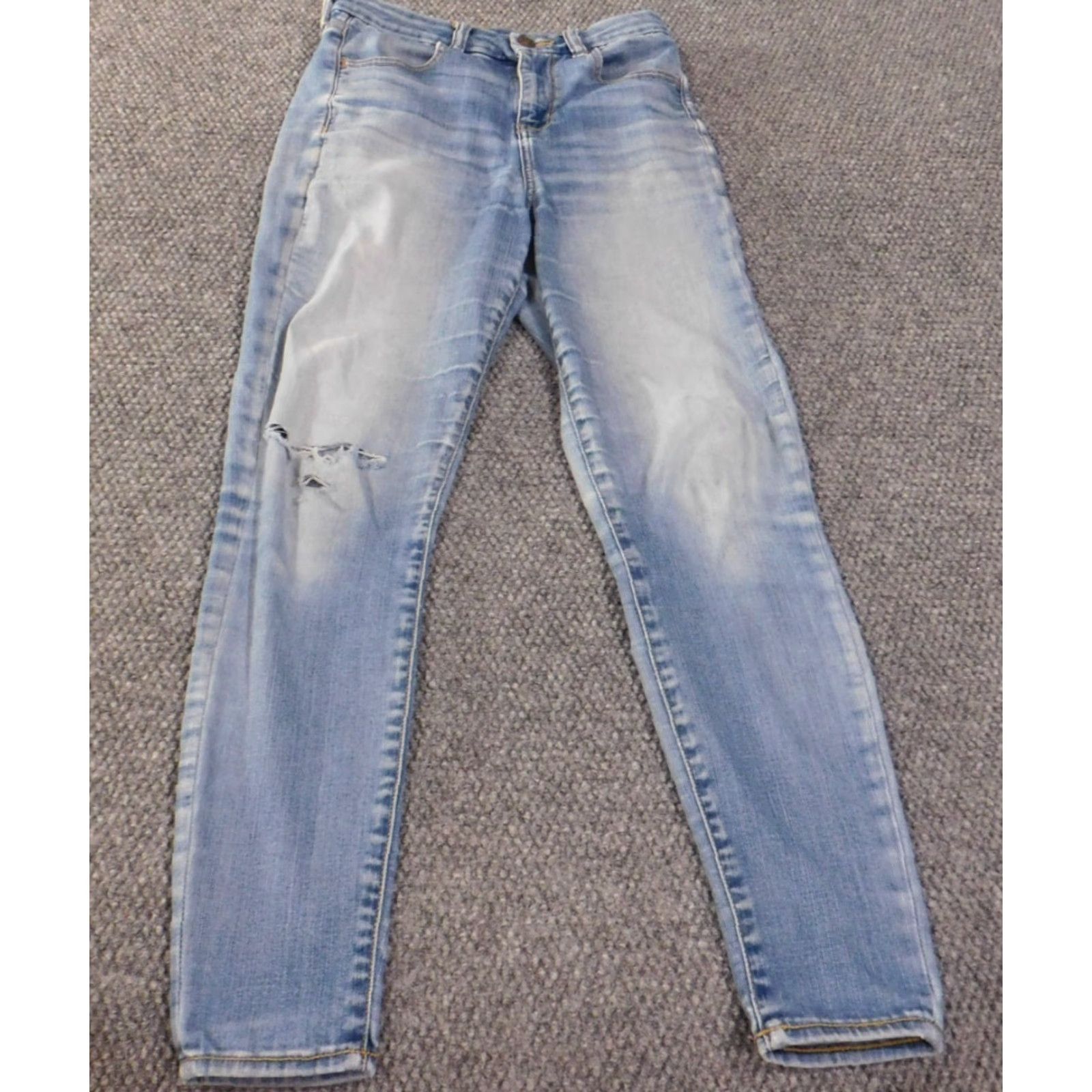 American Eagle Outfitters American Eagle Outfitters Jeans Womens 4 Jegging Distressed Blue High Rise Dark Wash - 28 Inseam Slim, Regular Fit, Denim, Zip - Mens? No, Women. Size 27" / US 4 / IT 40 - 2 Thumbnail