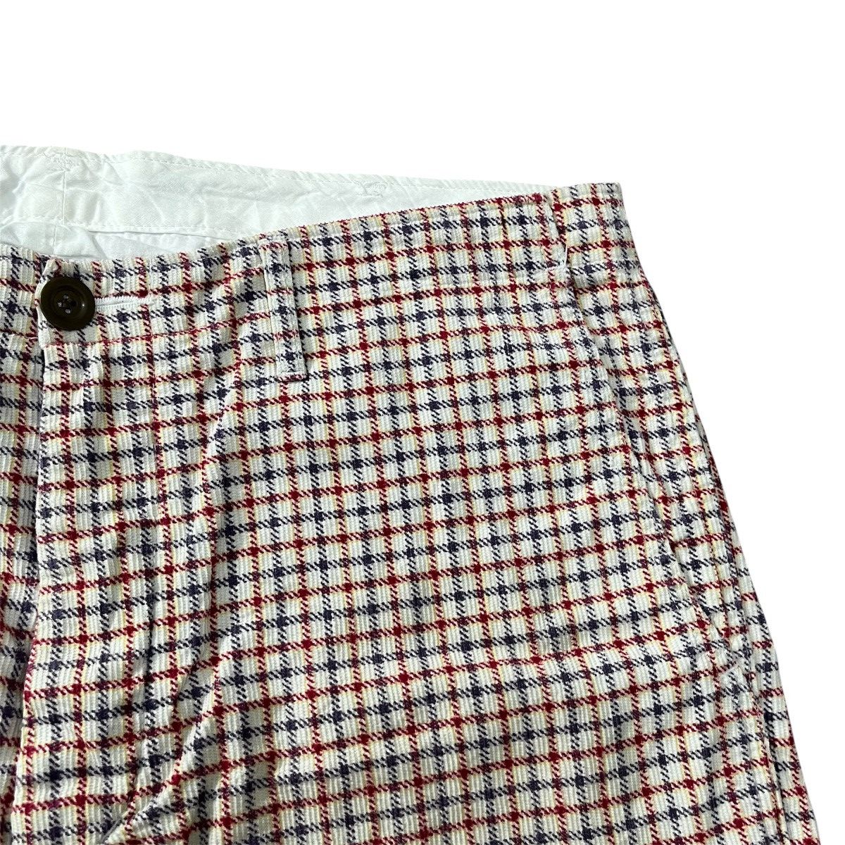 Japanese Brand Visvim - Plaid Gingham Corduroy Buckle Back Short Pant Size US 37 - 5 Thumbnail