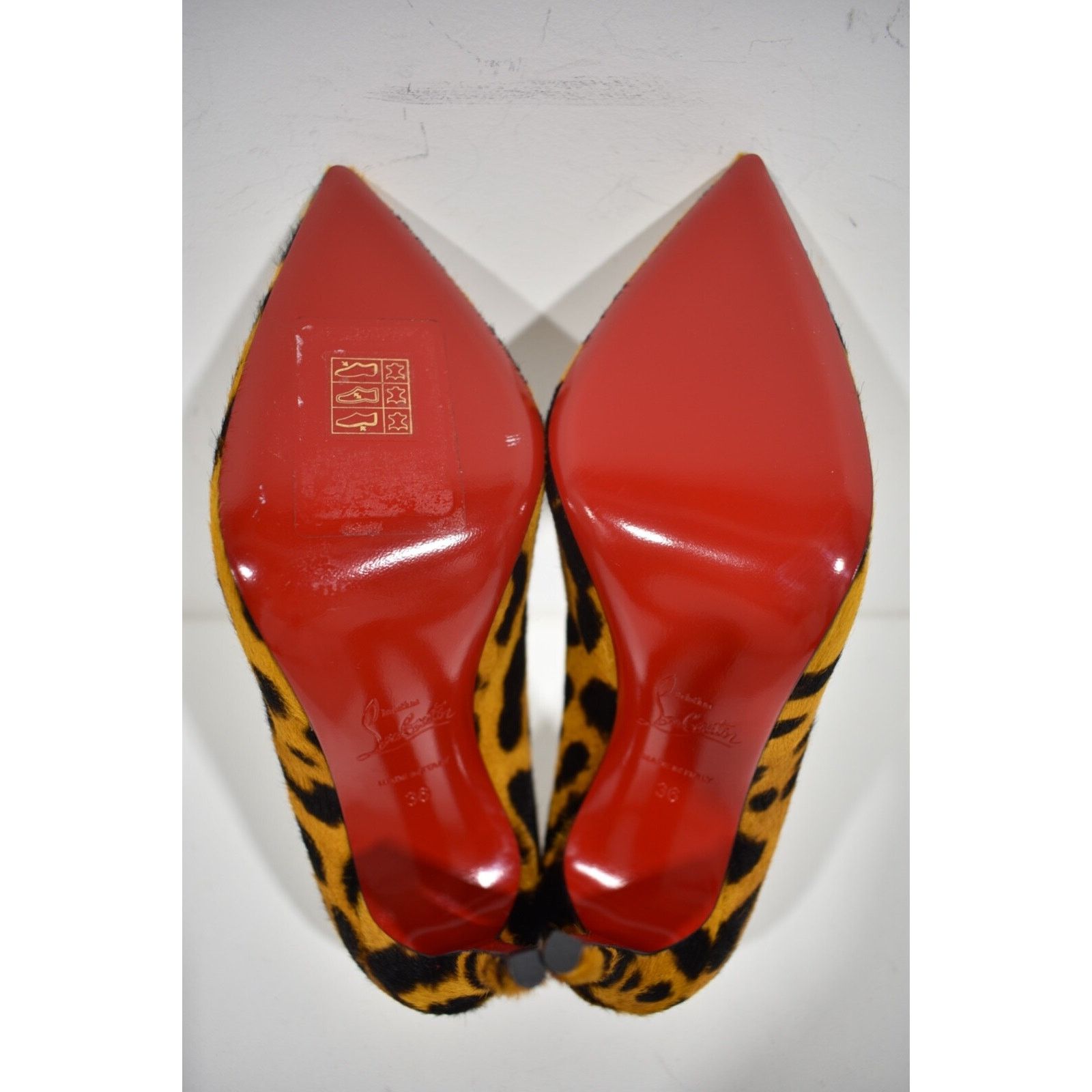 Christian Louboutin Kate 100 Spicy Pony Fur Leopard Black Brown Heel Pump 36 Size US 6 / IT 36 - 12 Thumbnail