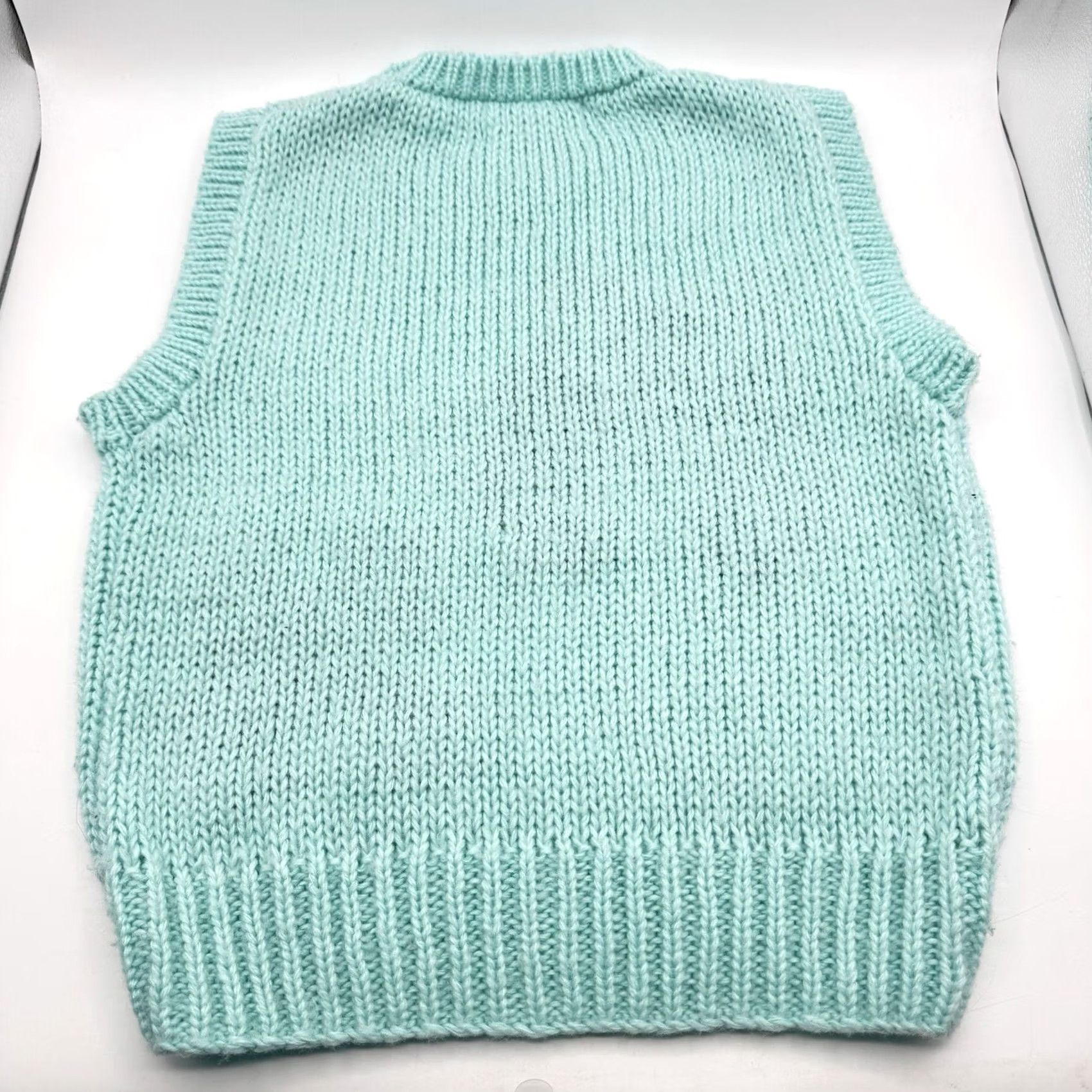 Pinko VINTAGE 80s Currants By Jeri Jo Hand Knit Panda Bear Vest L Women Blue Knitted Sleeveless Chunky Statement Rare Size L / US 10 / IT 46 - 7 Thumbnail