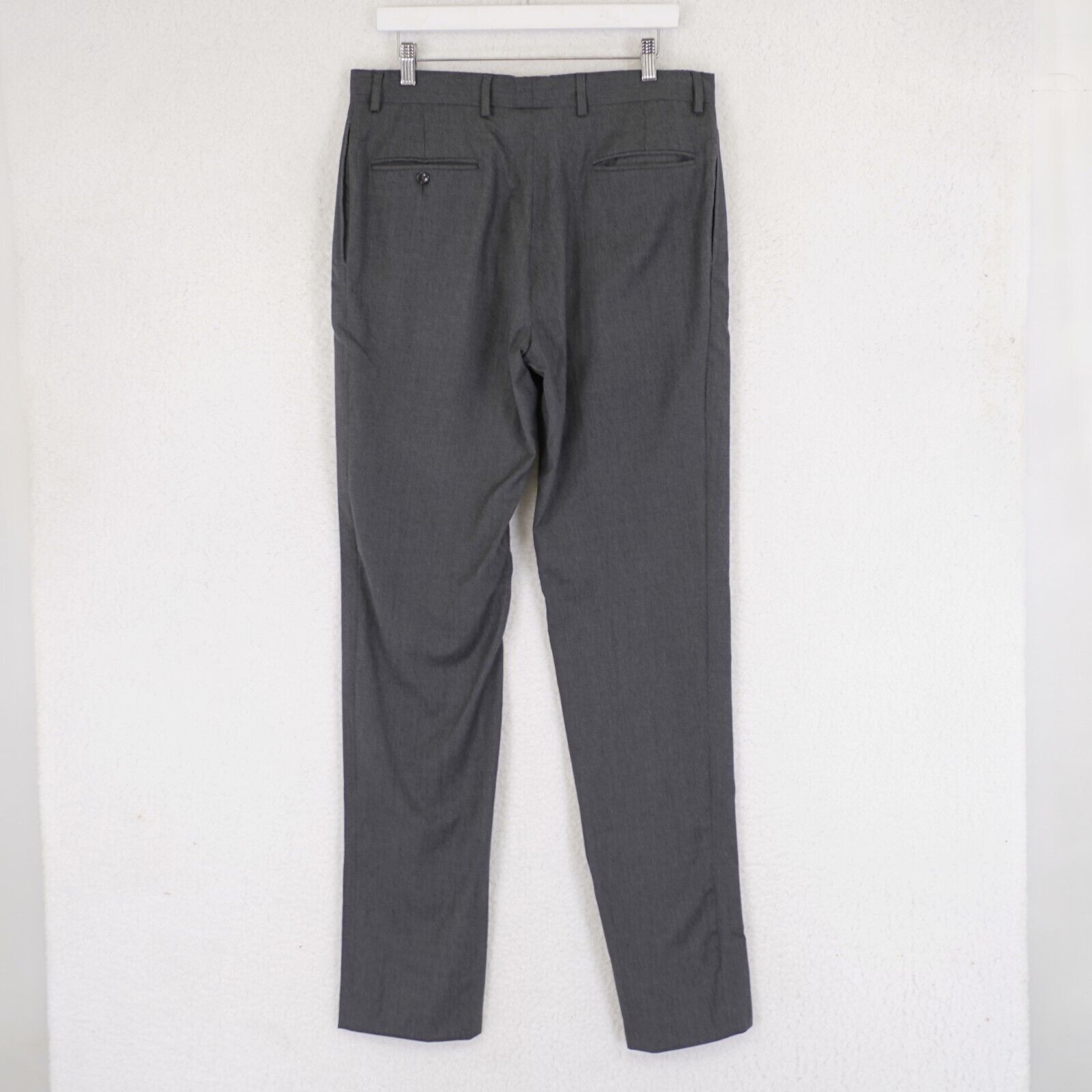 Jos. A. Bank Jos A Bank Signature Wool Gray Dress Pants 34/36 Mid Rise Fl Size 34R - 3 Thumbnail