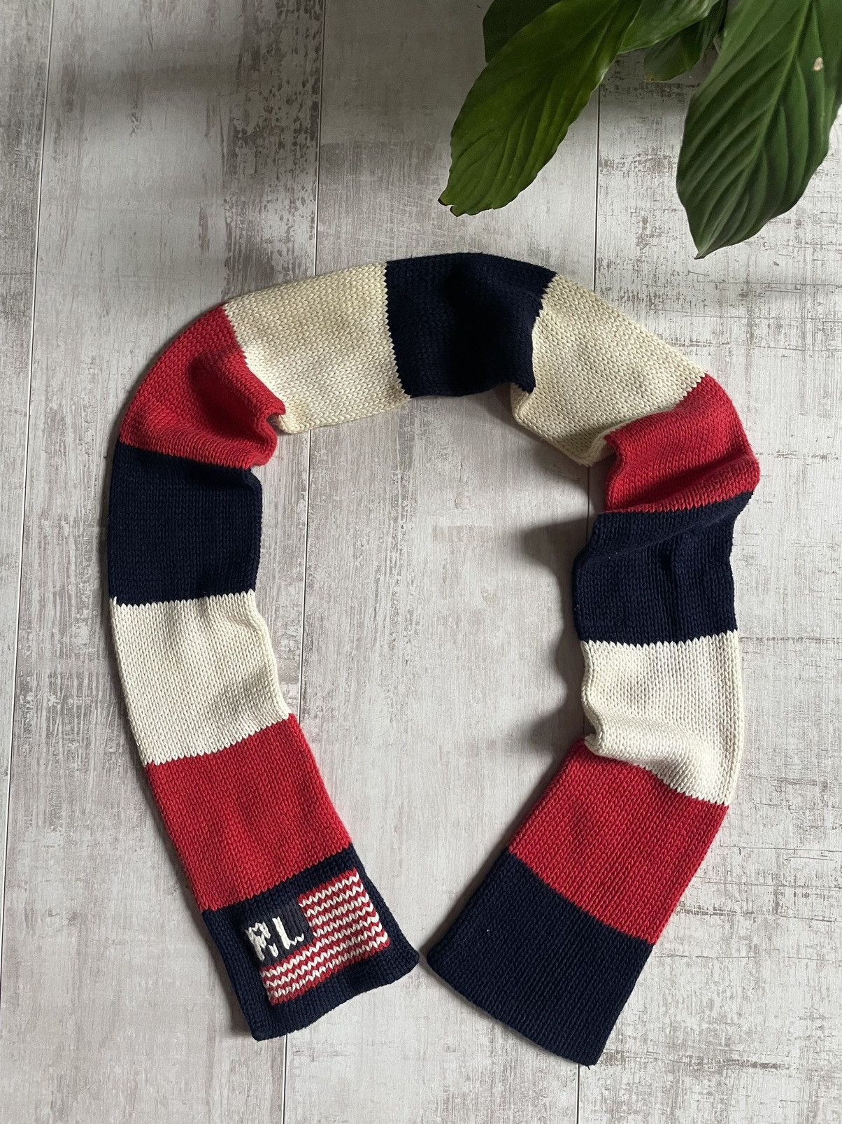 Polo Ralph Lauren × Ralph Lauren × Vintage 🇺🇸Vintage Ralph Lauren Scarf USA Flag Size ONE SIZE - 2 Thumbnail