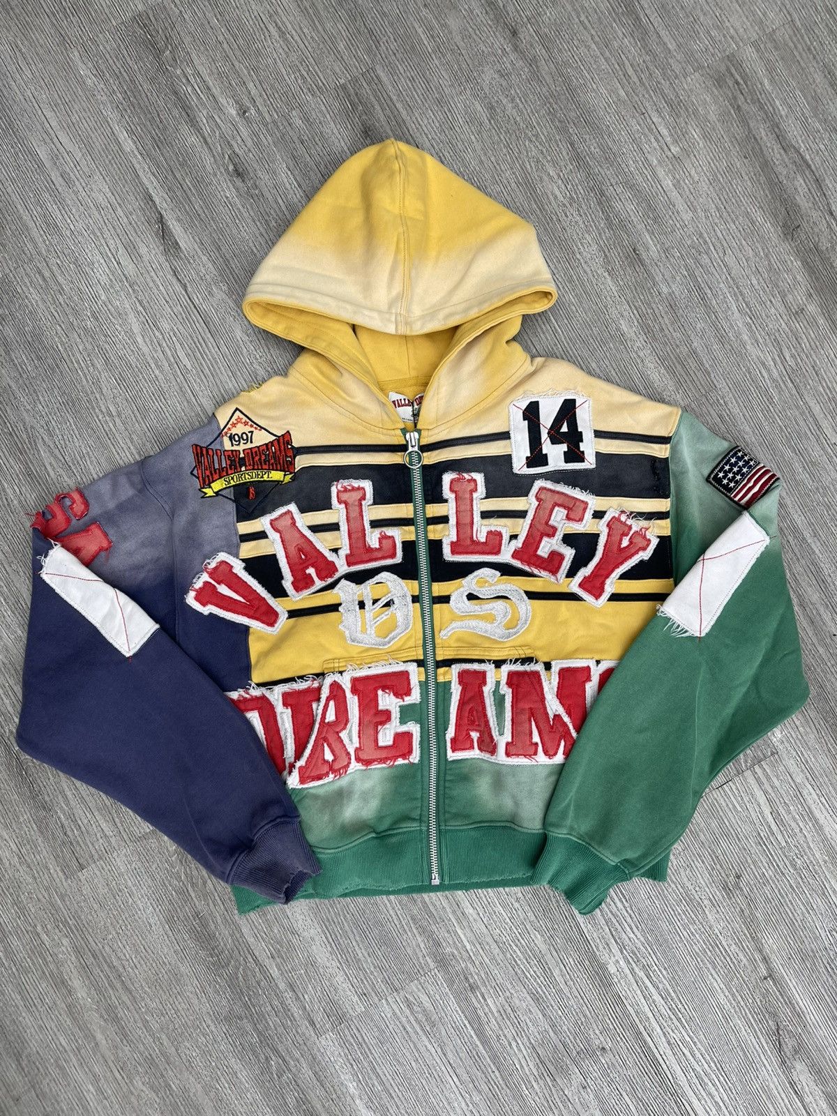 Vale Vale zip up Hoodie (yellow/Navy/green) Size US S / EU 44-46 / 1 - 1 Thumbnail