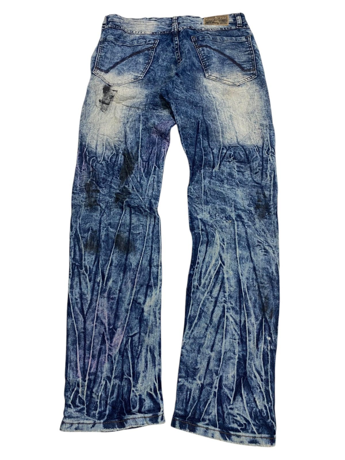 GOSTAR DE FUGA × Japanese Brand Ring of Fire Distressed Acid Washed Zipper Knee Honeycomb Size US 33 - 2 Thumbnail