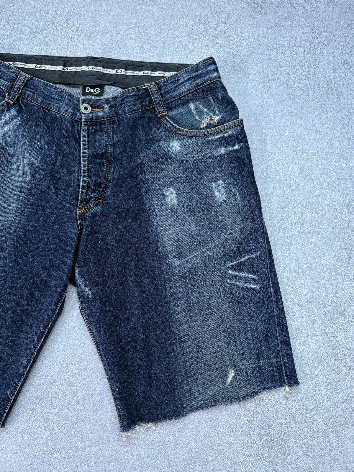 Dolce & Gabbana Dolce & Gabbana D&G Denim Shorts Men’s Metal Logo Blue Y2K Size US 42 / EU 58 - 5 Thumbnail