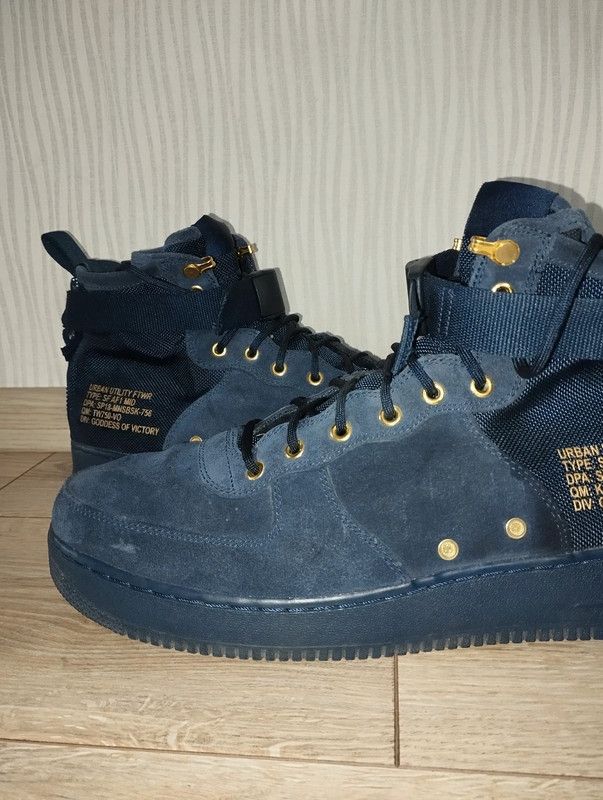 Nike Nike SF Air Force 1 Mid Obsidian Metalic Gold size 49,5 Size US 15 / EU 48 - 3 Thumbnail