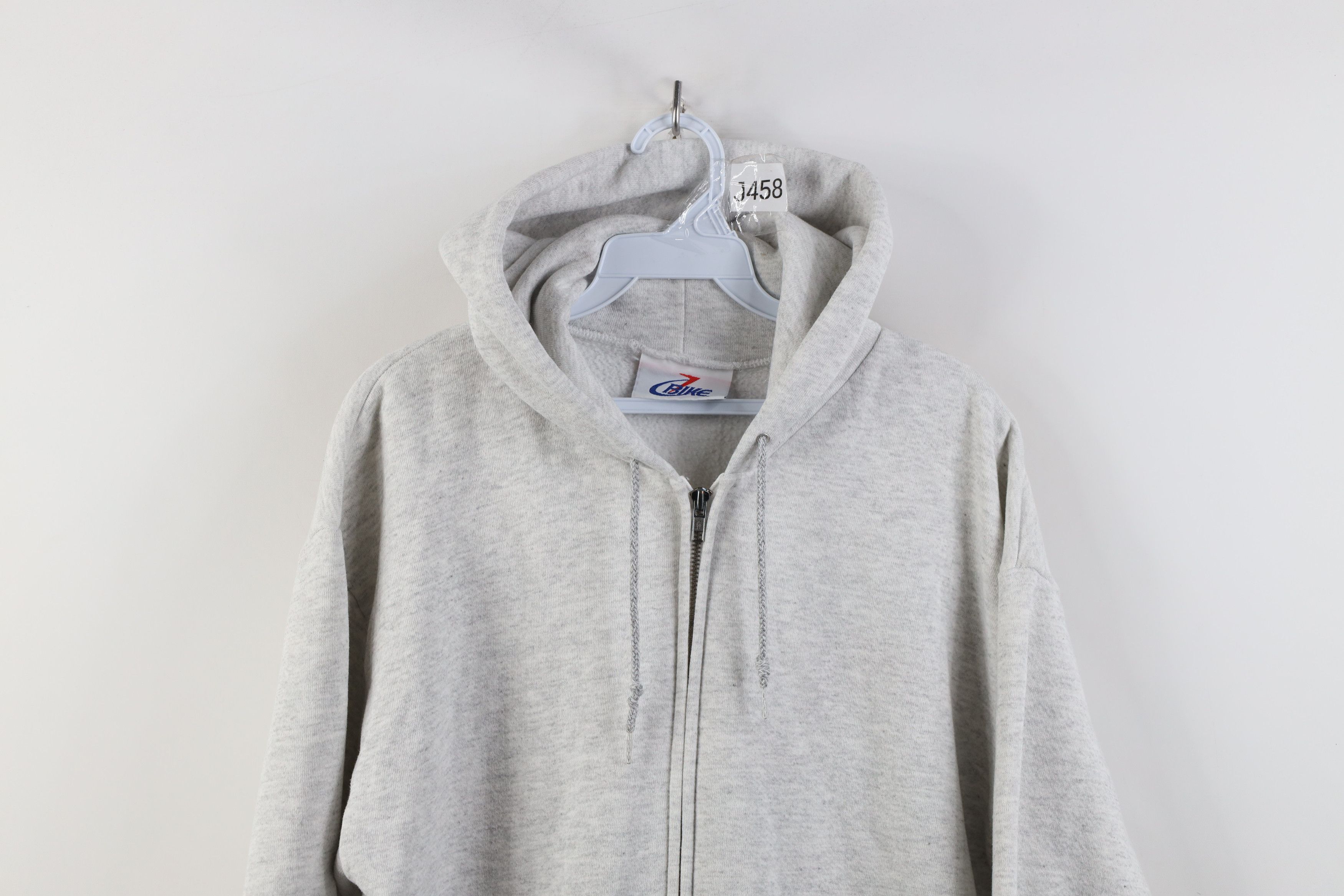 Vintage Vintage 80s 90s Bike Blank Heavy Full Zip Hoodie Gray USA Size US L / EU 52-54 / 3 - 2 Thumbnail
