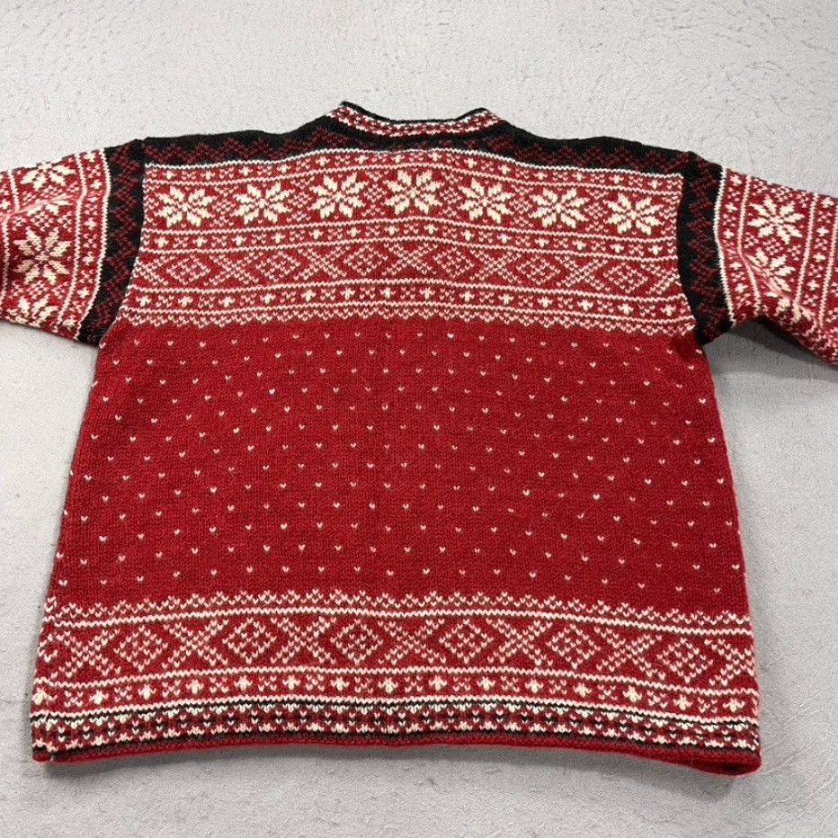 Vintage VINTAGE L.L. Bean Sweater Womens S Red Wool Fair Isle Nordic Pullover 90s Shirt Size S / US 4 / IT 40 - 6 Thumbnail