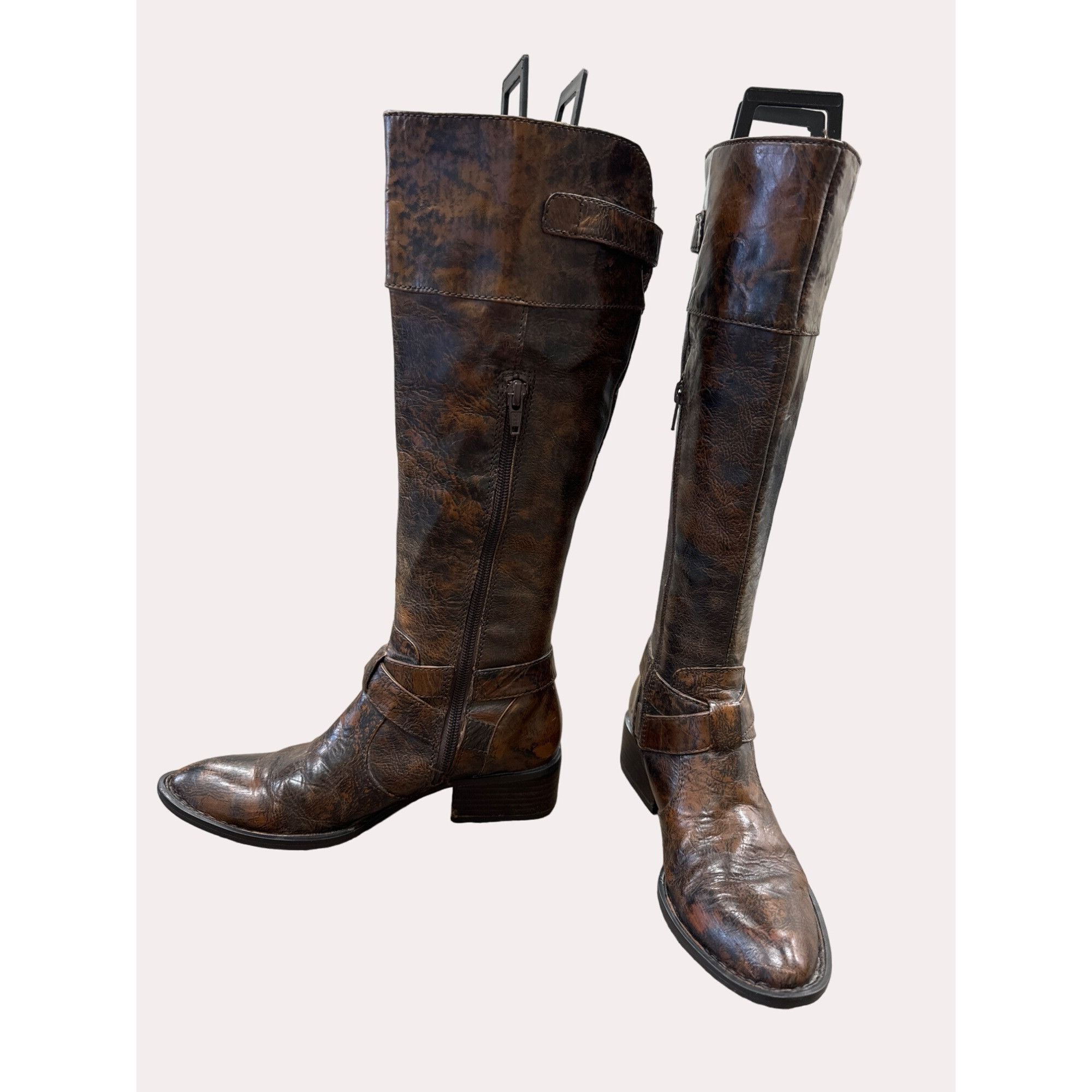 Vintage Born Crown women’s brown leather equestrian below knee boot Size US 4 / IT 34 - 3 Thumbnail