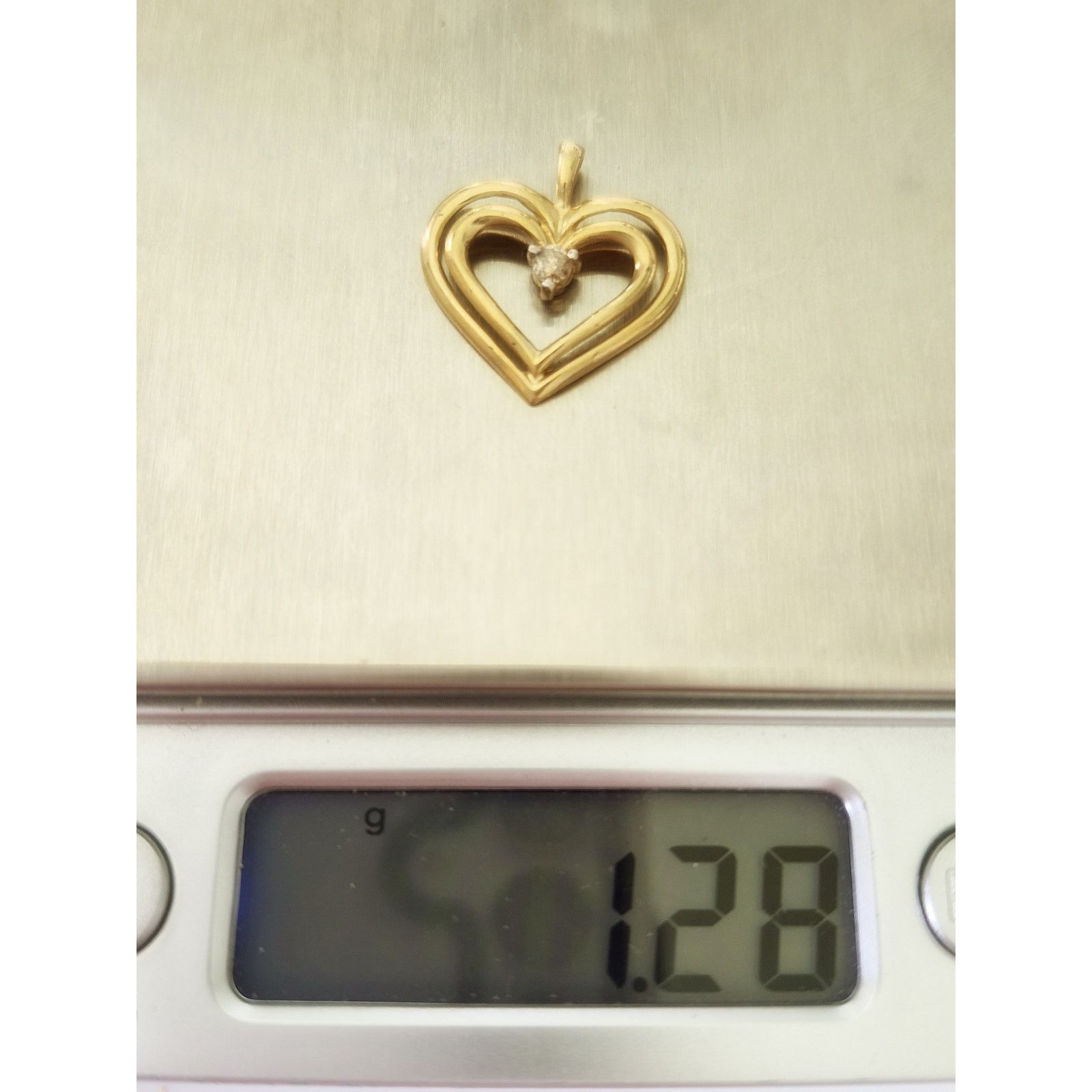 Other Vintage 10K Gold Diamond Double Heart Pendant Size ONE SIZE - 7 Thumbnail