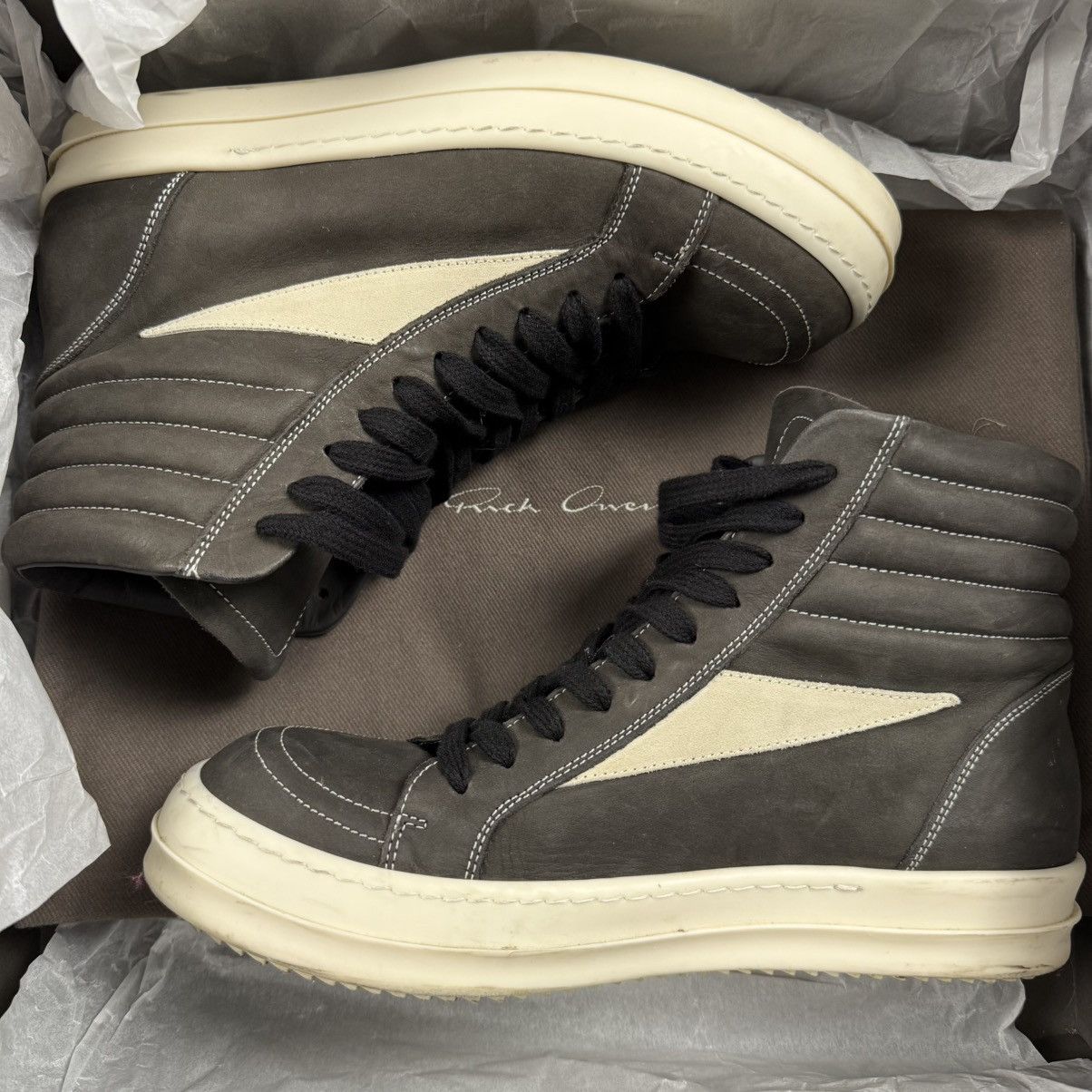 Rick Owens Rick Ownes High Vintage Shoes ‘Dust/Milk’ Size US 8.5 / EU 41-42 - 8 Thumbnail