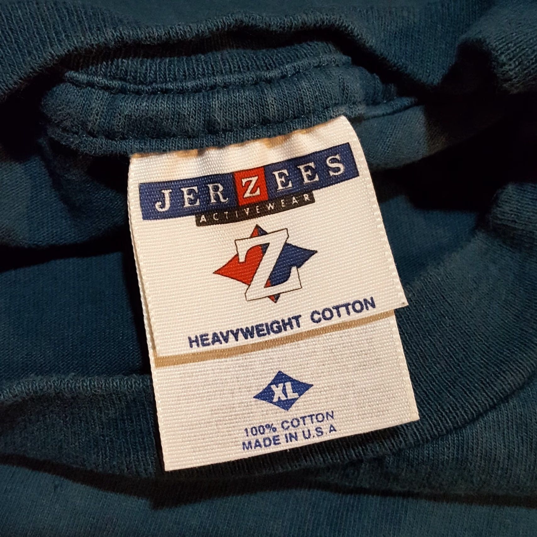 Jerzees VINTAGE JERZEES 90s Globe Map T-Shirt Men's XL Faded Green Retro Cotton Size US XL / EU 56 / 4 - 7 Thumbnail