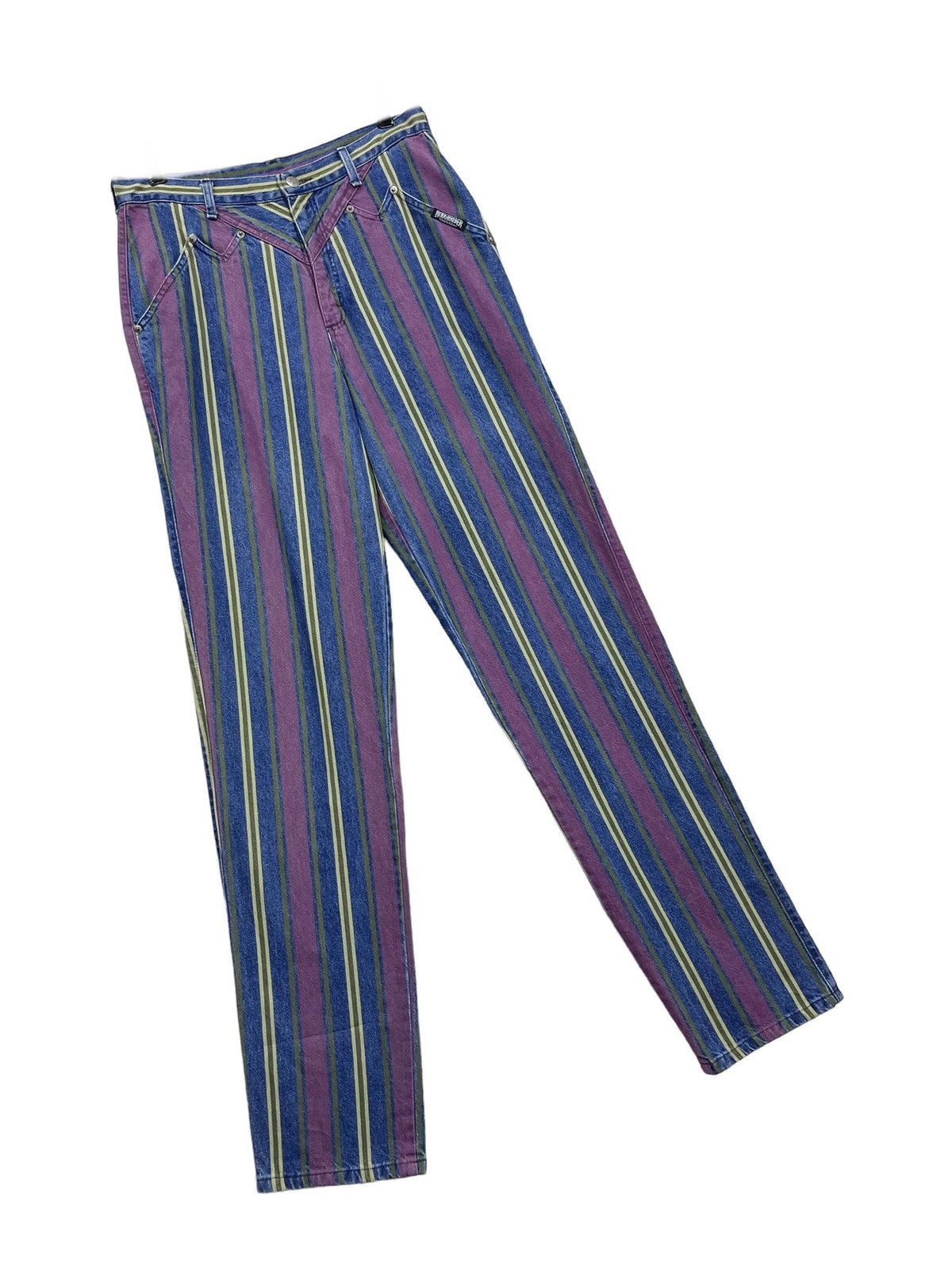 Cross Colours × Vintage 🔥Vintage ROUGH RIDER Western Stripes Denim Made In USA Size US 30 / EU 46 - 4 Thumbnail
