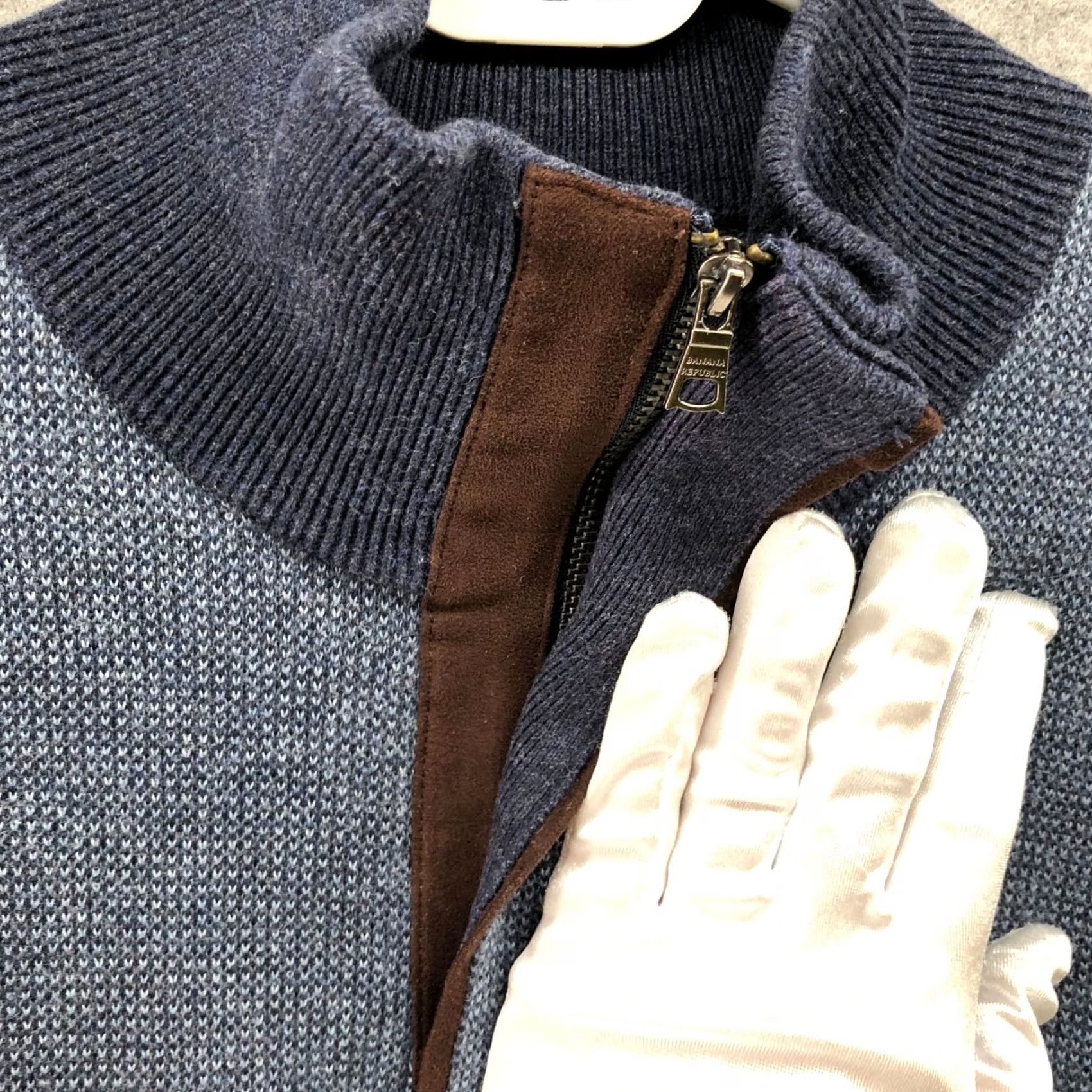Banana Republic Banana Republic Sweater Shirt Mens M Navy Blue Cotton 1/4 Zip Lightweight Pullover Knitted Mock Neck Casual Regular Size US M / EU 48-50 / 2 - 7 Thumbnail