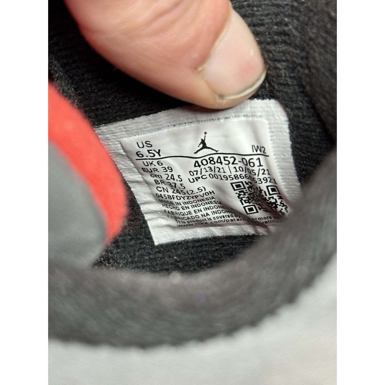 Jordan Brand Jordan 4 Retro Infrared GS - Size 6.5y Size US 6.5 / EU 39-40 - 7 Thumbnail
