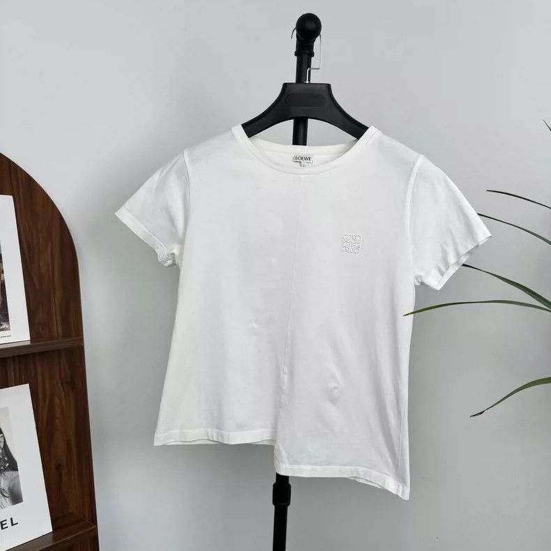 LOEWE White irregular embroidered short sleeves