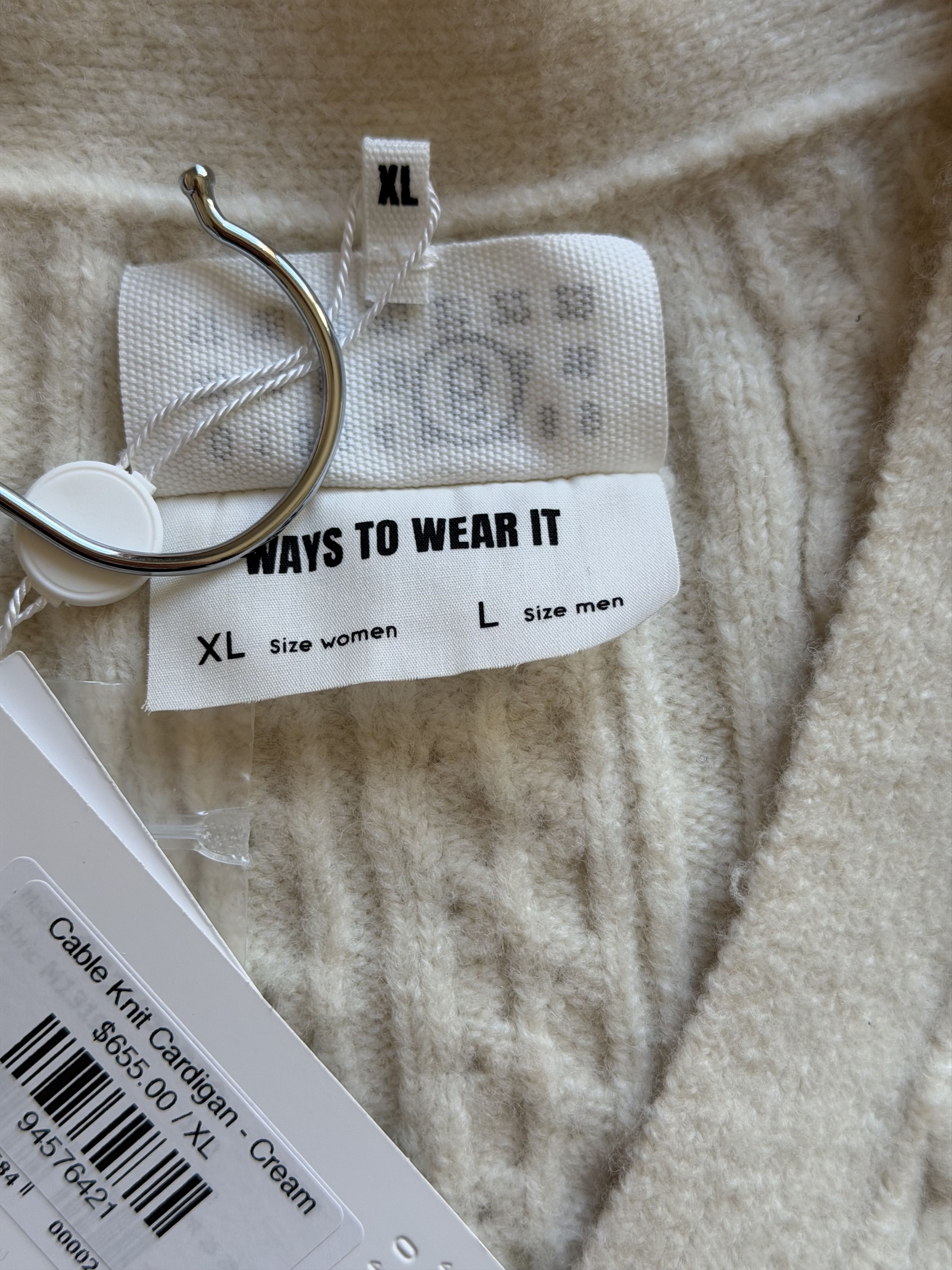 MM6 MM6 Maison Margiela Cable Knit Cardigan in Cream Size US L / EU 52-54 / 3 - 10 Thumbnail