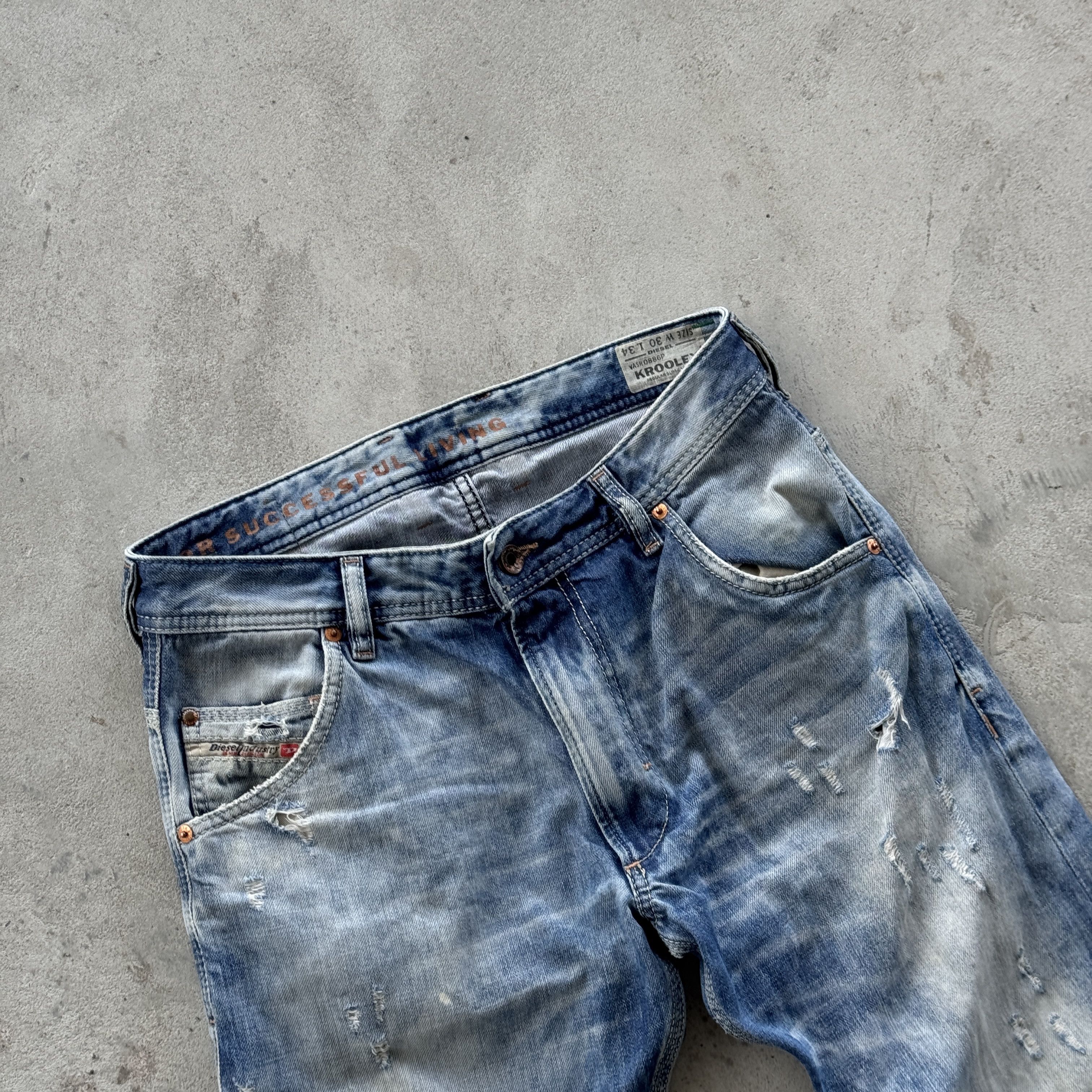 Diesel Diesel Krooley Regular Slim Carrot Distressed Jeans 30x34 Size US 30 / EU 46 - 3 Thumbnail