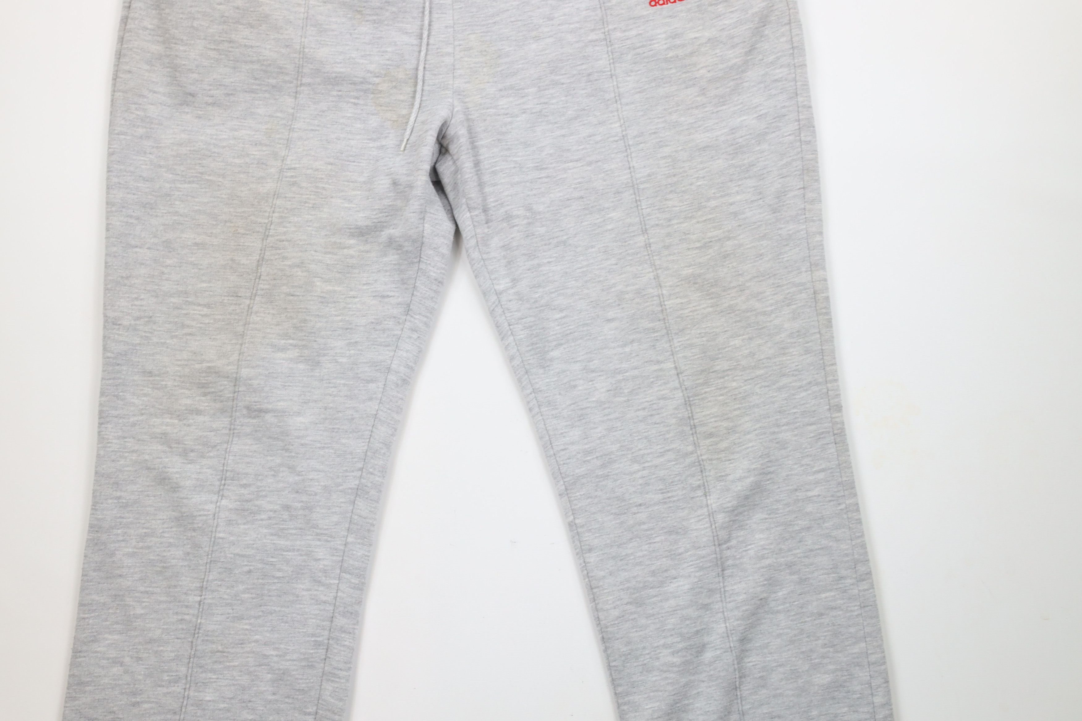 Adidas × Vintage Vintage 80s 90s Adidas Spell Out Wide Leg Sweatpants Gray Size US 40 / EU 56 - 3 Thumbnail