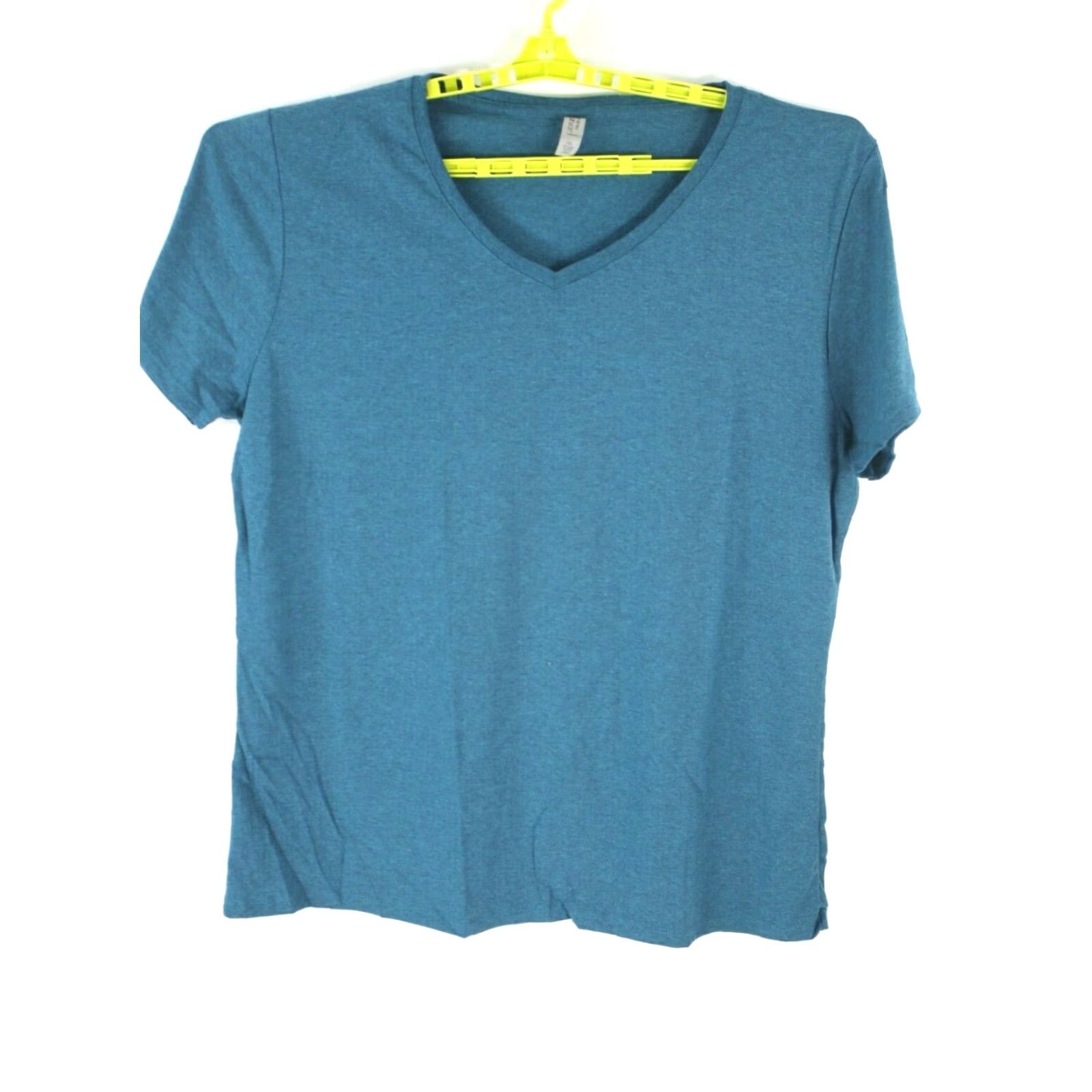 Jerzees JERZEES Women Solid Short Sleeves V Neck Casual Blue T Shirt 3XL Womens Size XXL / US 16-18 / IT 52-54 - 2 Thumbnail