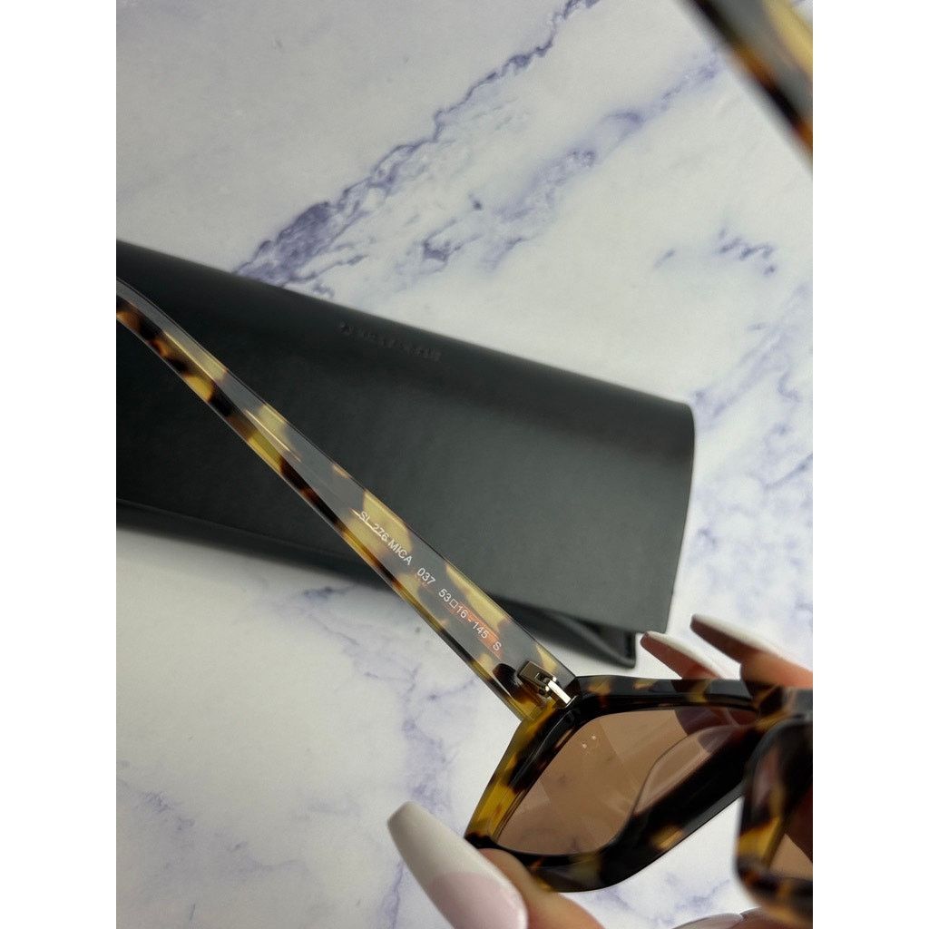 Saint Laurent Paris NEW Saint Laurent SL276 Mica Sunglasses in Havana Brown Size ONE SIZE - 5 Thumbnail