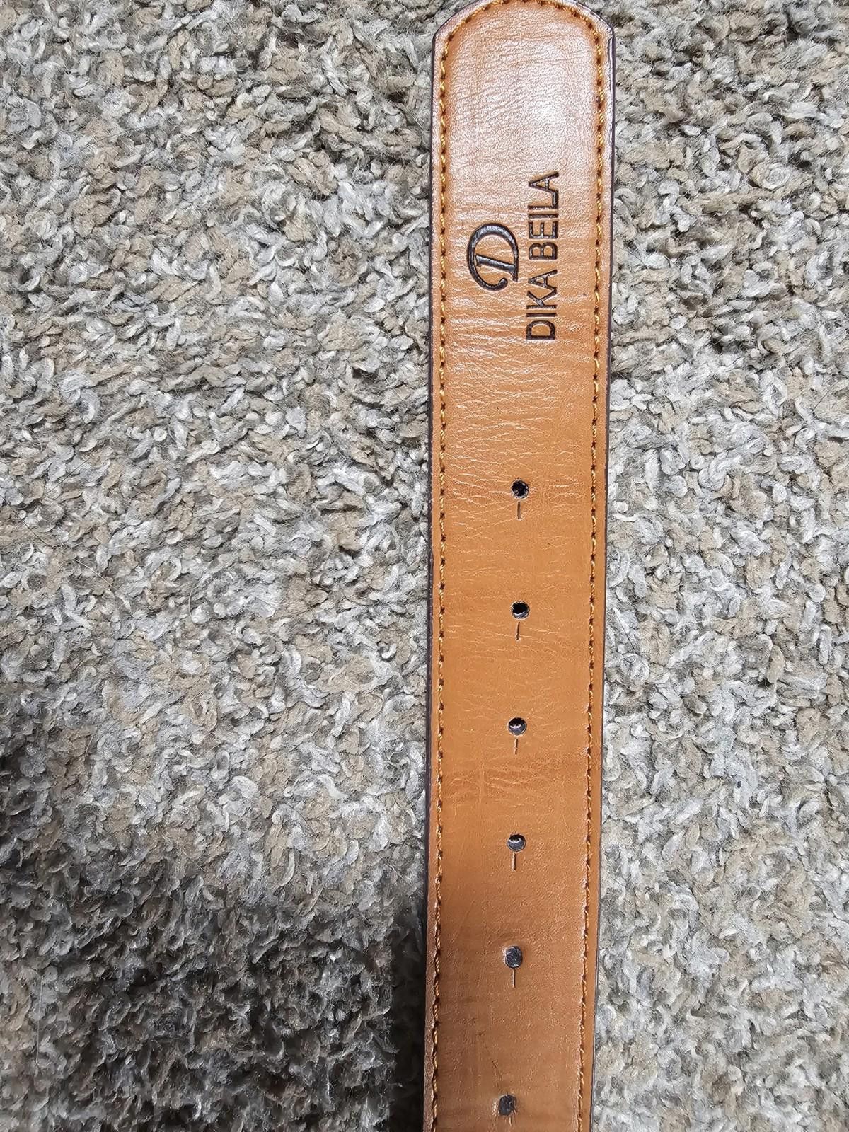 Designer DIKA BEILA Mens Leather Belt Brown Very Soft Size ONE SIZE - 4 Thumbnail
