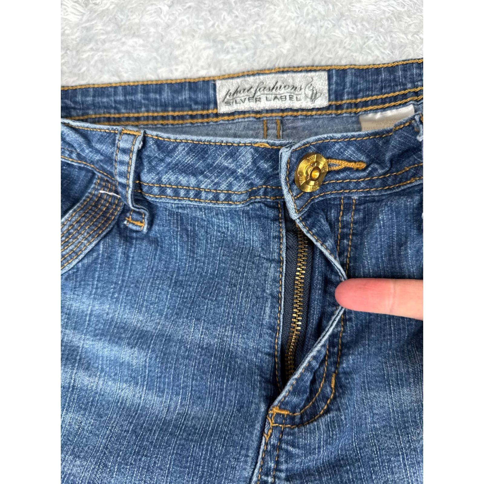 Vintage Phat Fashion Jeans Women Blue Denim Bootcut Mid Rise 36x31 15 Regular 36 Waist 31 Inseam 5-Pocket Denim Cotton Blend Stretch City Vintage No N/A Size 36" / US 14 / IT 50 - 5 Thumbnail