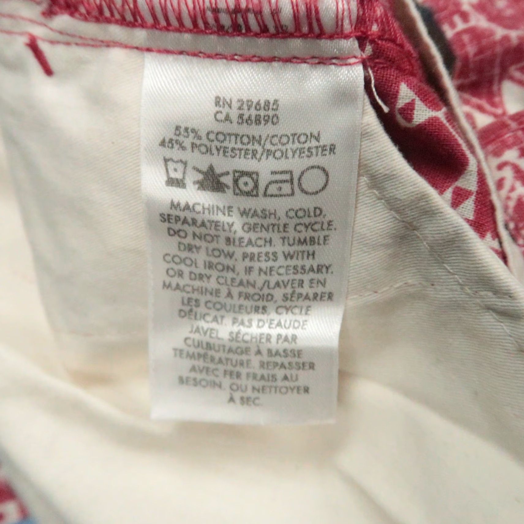 Reyn Spooner Reyn Spooner Shorts Mens 34 Chino Casual Red White Geometric Pattern 34 Inseam 11in Belt Loops Pockets Size US 34 / EU 50 - 7 Thumbnail