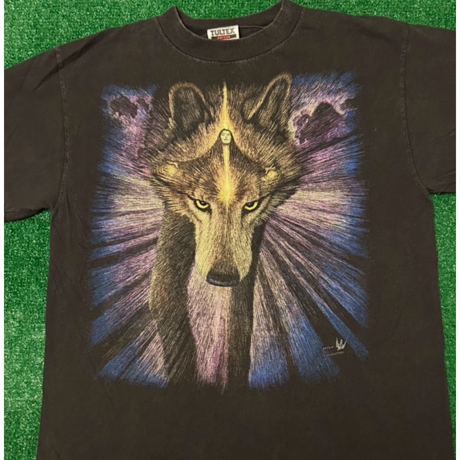 Vintage VINTAGE Nature Wolf Art Tee 90s Black Mens Size Medium VTG Shirt Size US M / EU 48-50 / 2 - 3 Thumbnail