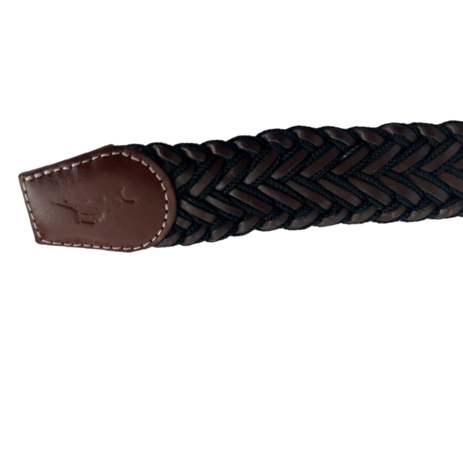 Tommy Bahama Tommy Bahama Belt Braided Leather Canvas Stretch Black/Brown XL 42" Mens Regular Waist 1.25" Reversible Dress Size ONE SIZE - 4 Thumbnail