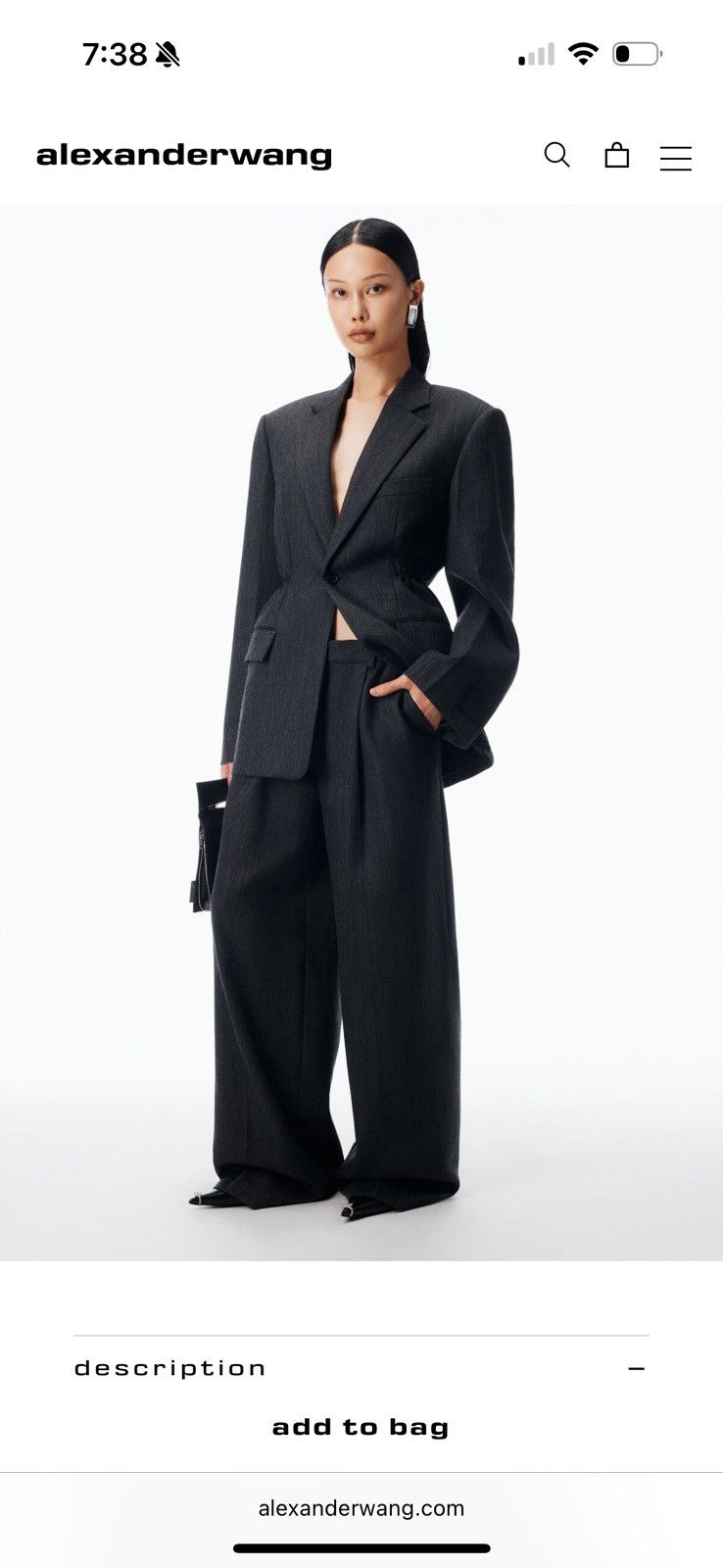 Alexander Wang Alexander Wang Mid Rise Tailored Pant w Elasticated WB Size 27" / US 4 / IT 40 - 1 Thumbnail