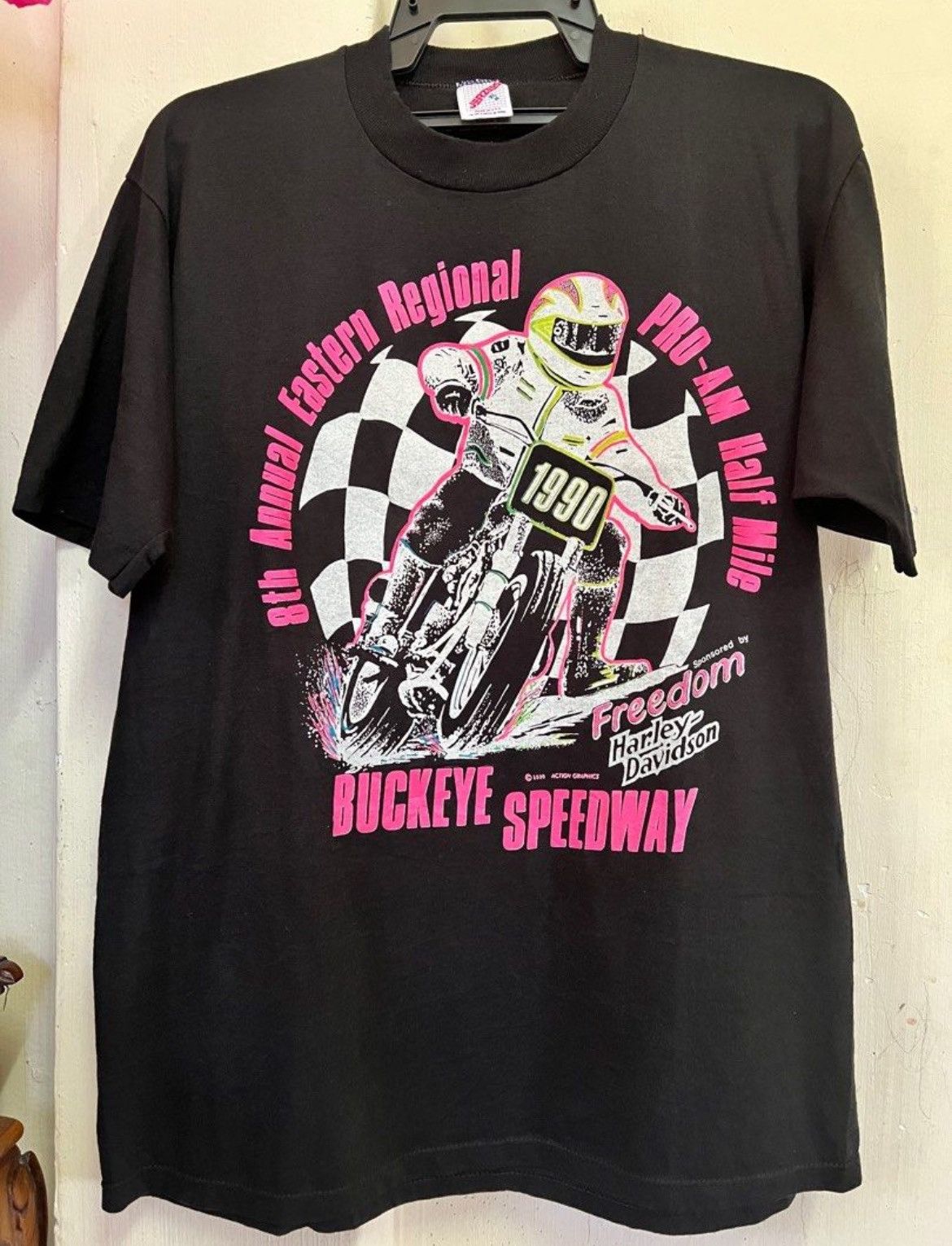 Harley Davidson × Jerzees × Vintage Vintage TShirt Motorcycles Buckeye Speedway Harley Davidson Size US XL / EU 56 / 4 - 1 Thumbnail